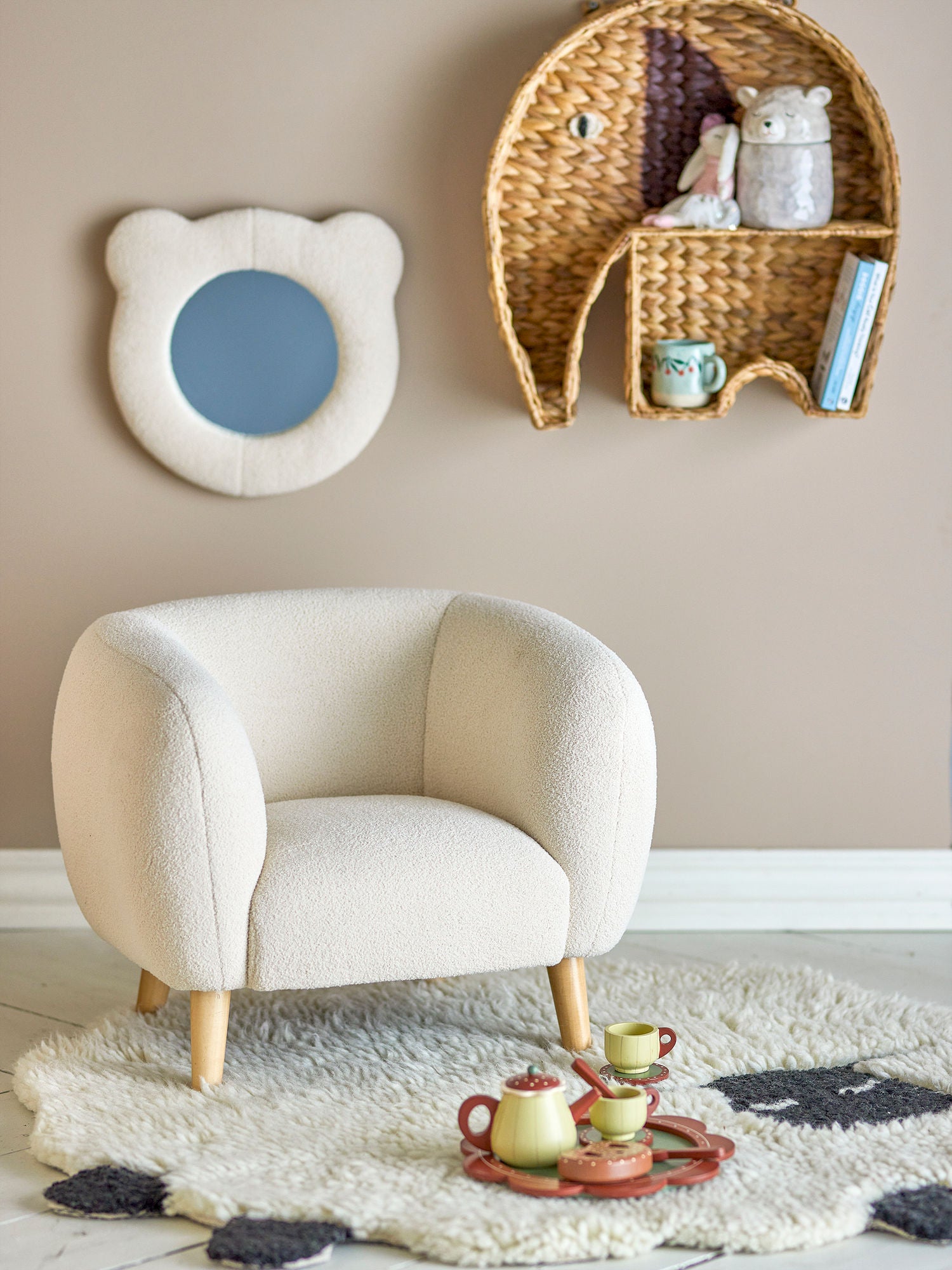 Bloomingville mini cade stol, vit, polyester