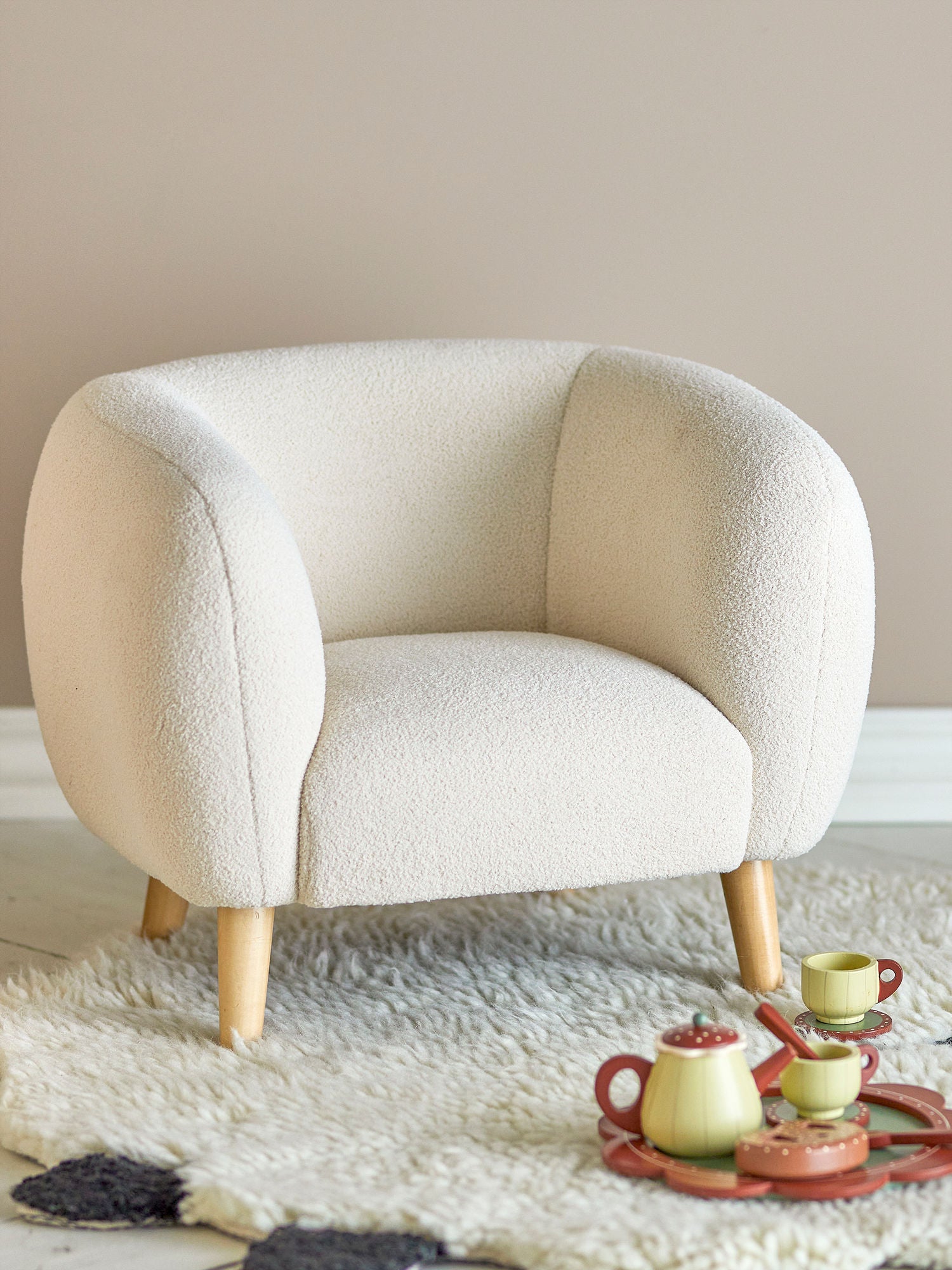 Bloomingville mini cade stol, vit, polyester