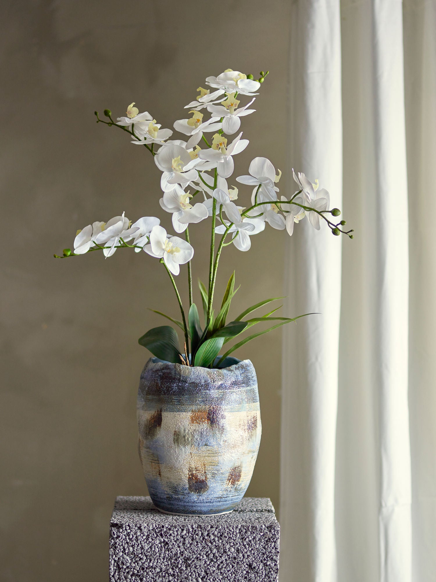 Bloomingville Orchid -växt, gröna, konstgjorda blommor