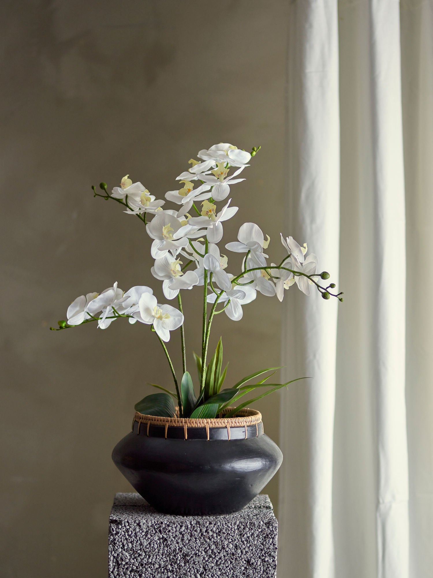 Bloomingville Orchid -växt, gröna, konstgjorda blommor