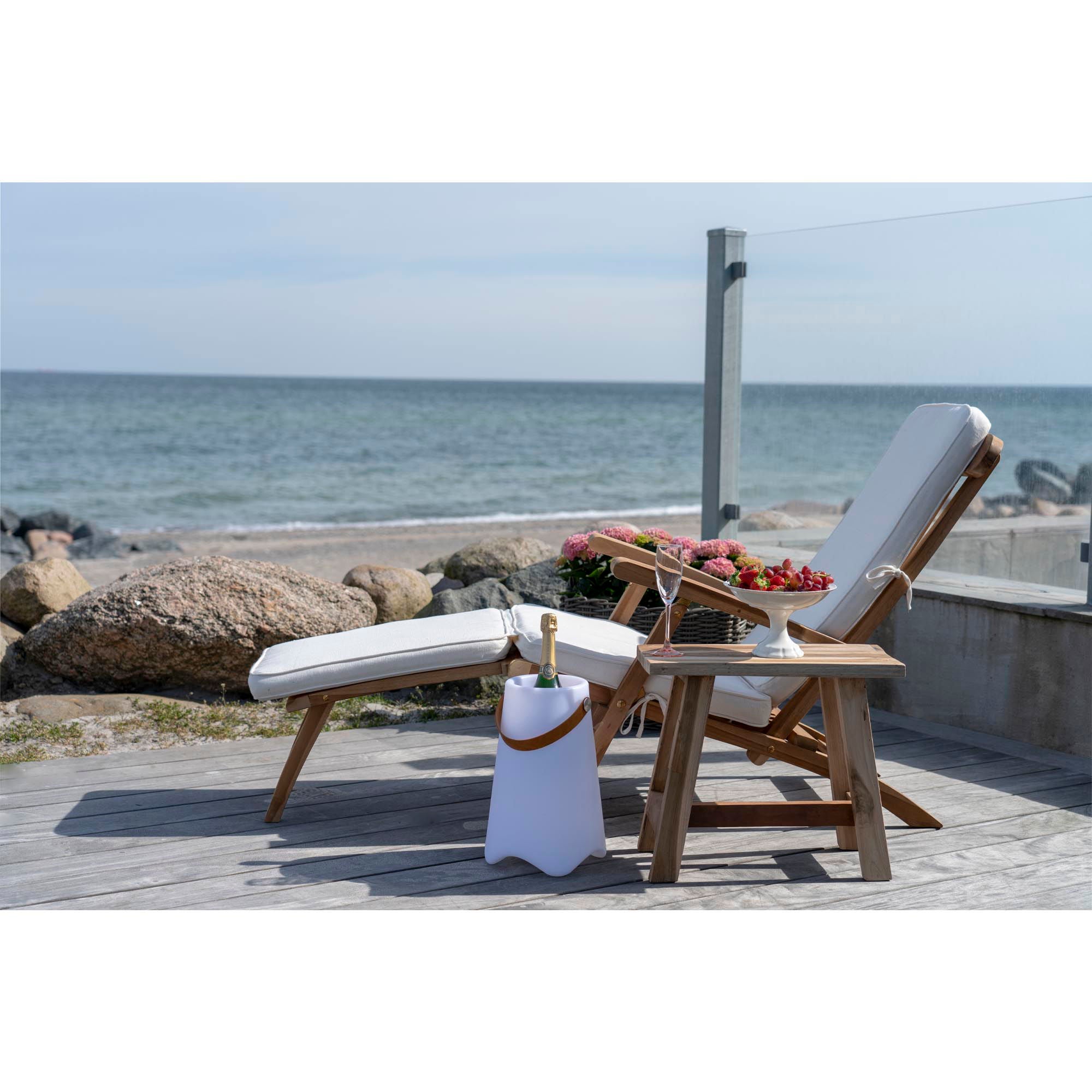 Arrecife täckstol med dollstol kudde - dollstol med dollstol kudde, teak/bomull, natur/vit