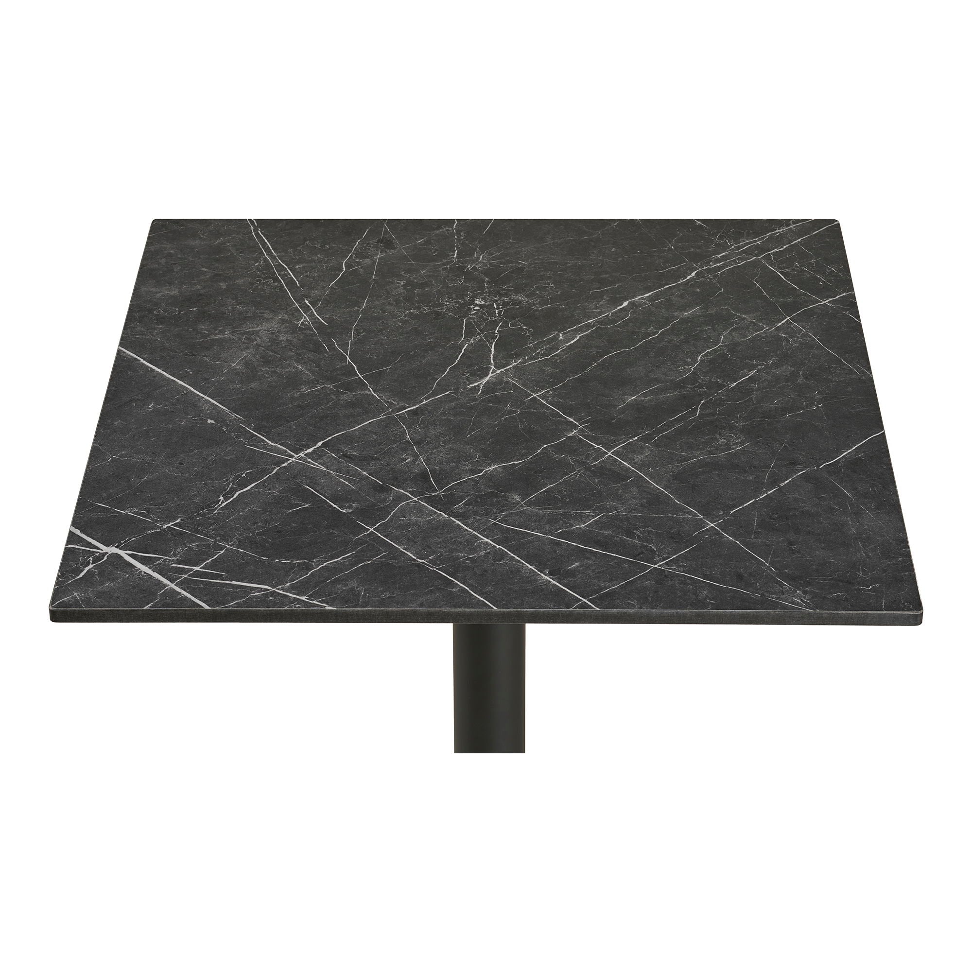 Café Table - Café Table, Marble Look bänkskiva, mörkgrå, svarta ben, aluminium 60x60x73 cm