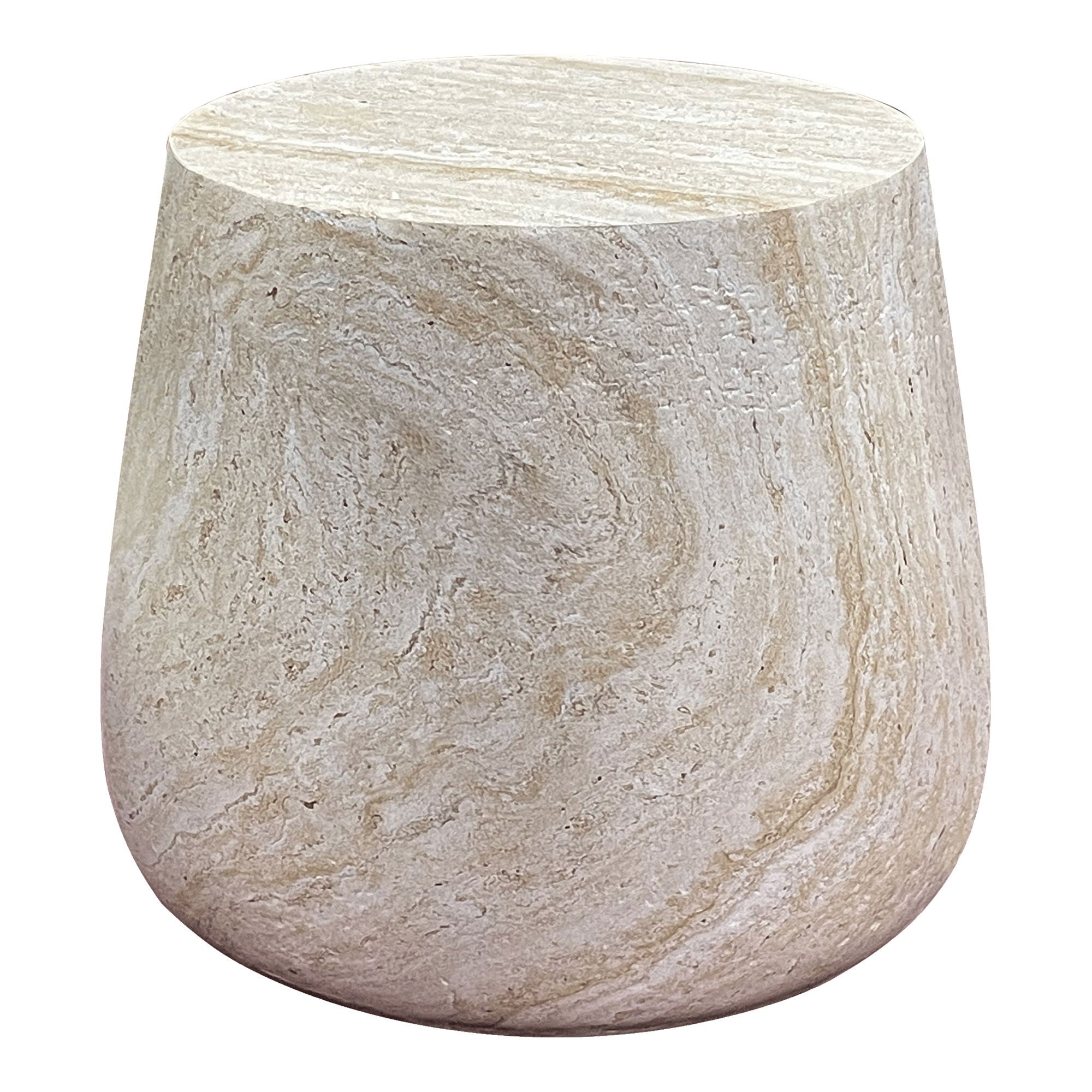 Sidobord, fiberlera, natur<br>Ø47.5x41 cm