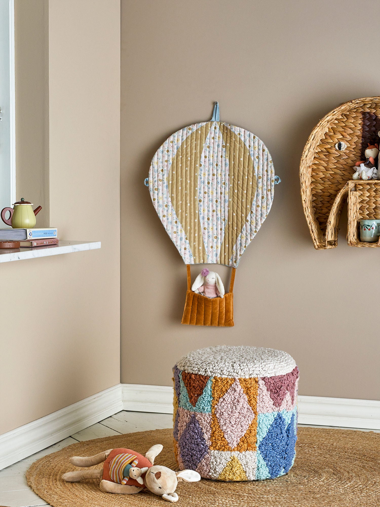 Bloomingville Mini Miaki Puf, grå, bomull