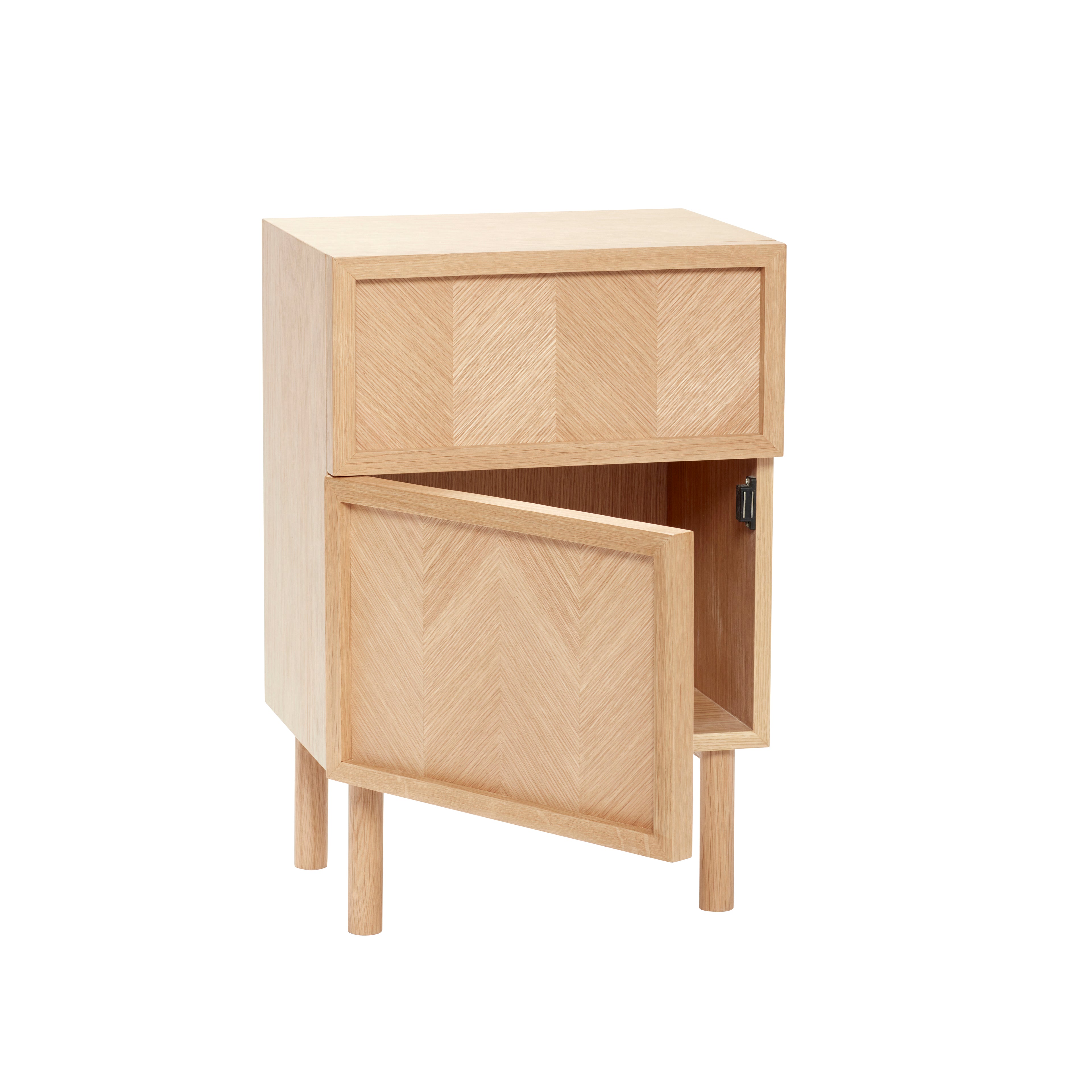 Herringbone Bedside Table Nature - 40x30xh60cm