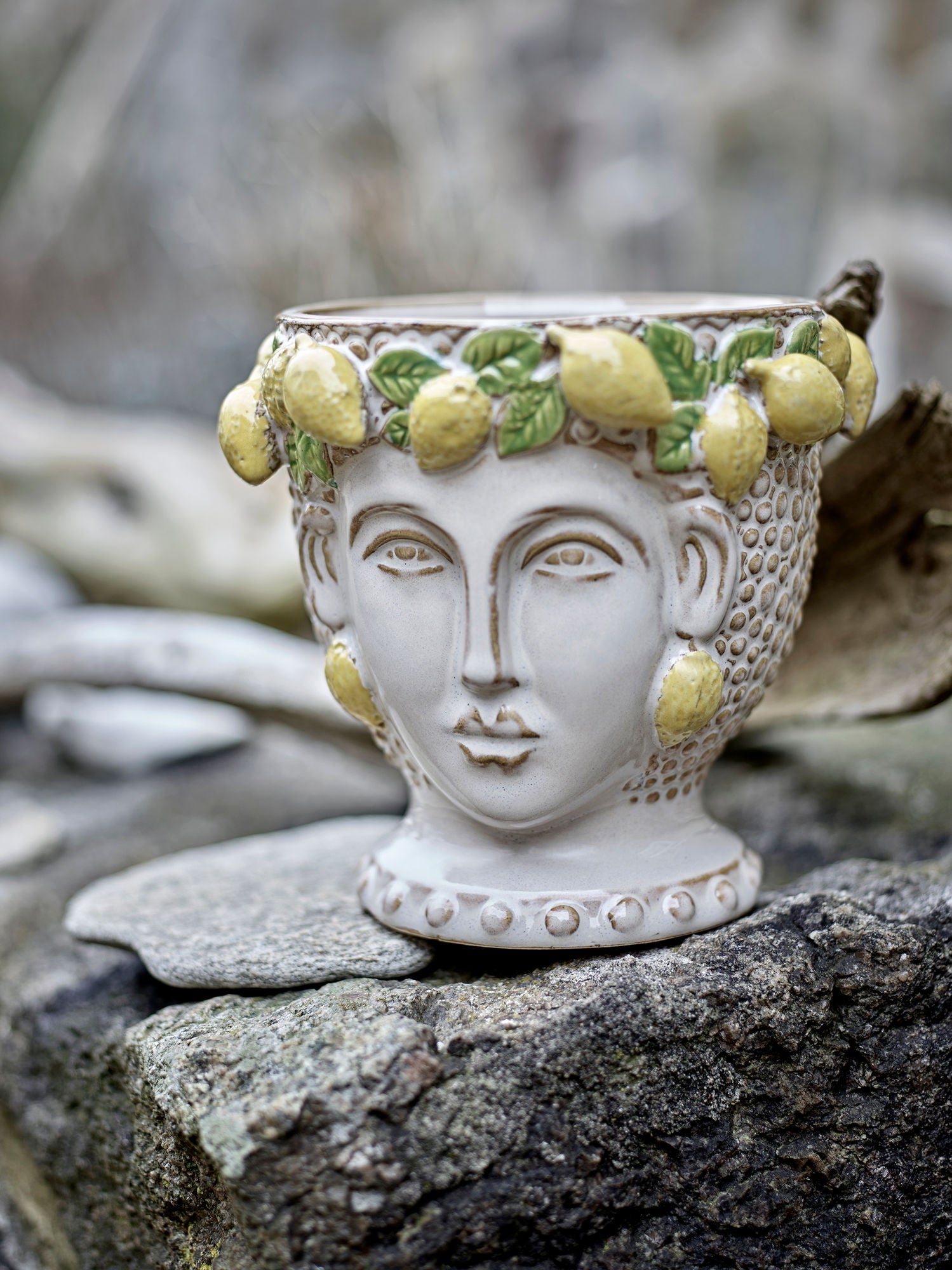 Creative Collection Limone Herbal Potted Hlages, Yellow, Stoneware