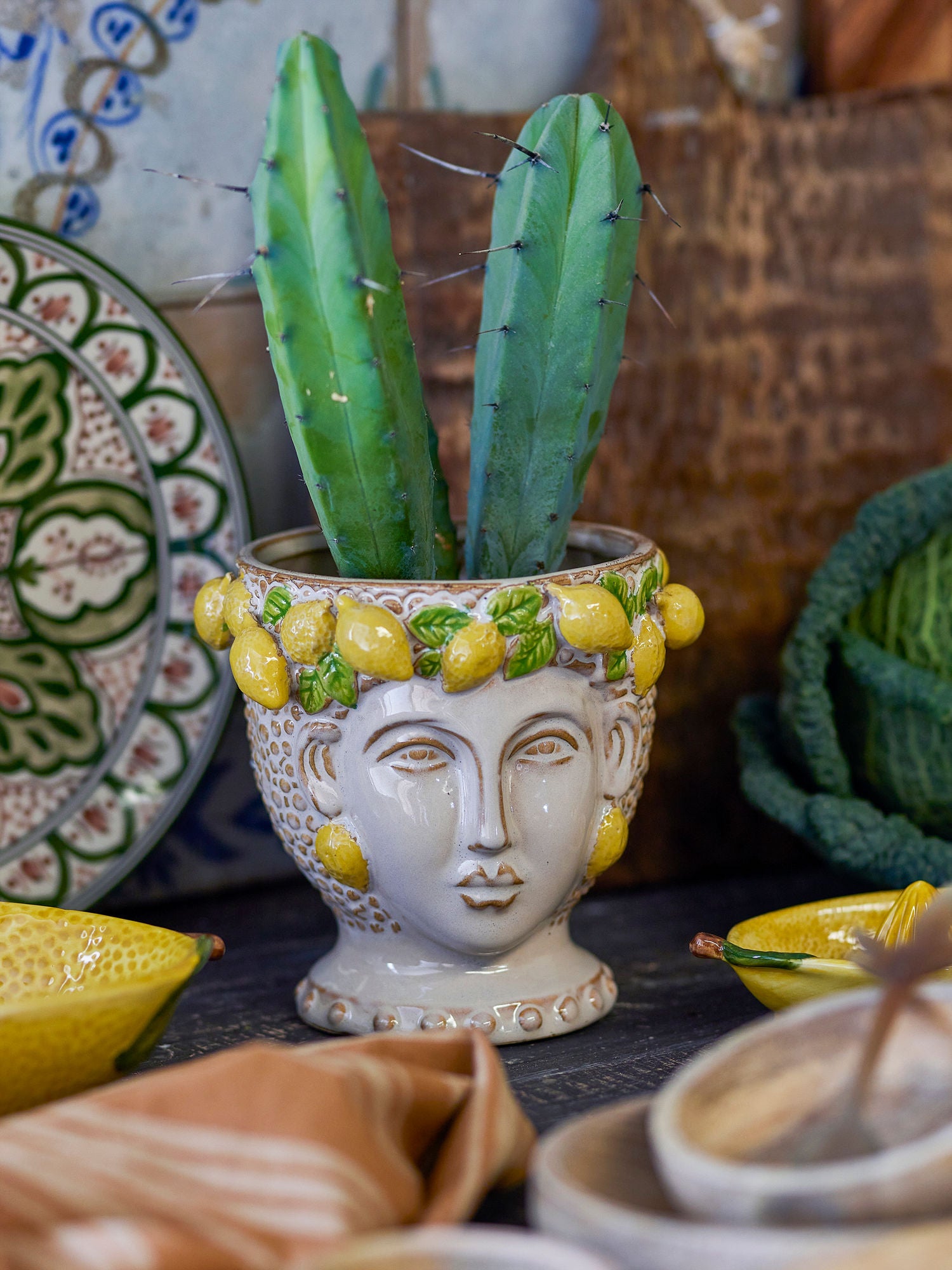Creative Collection Limone Herbal Potted Hlages, Yellow, Stoneware
