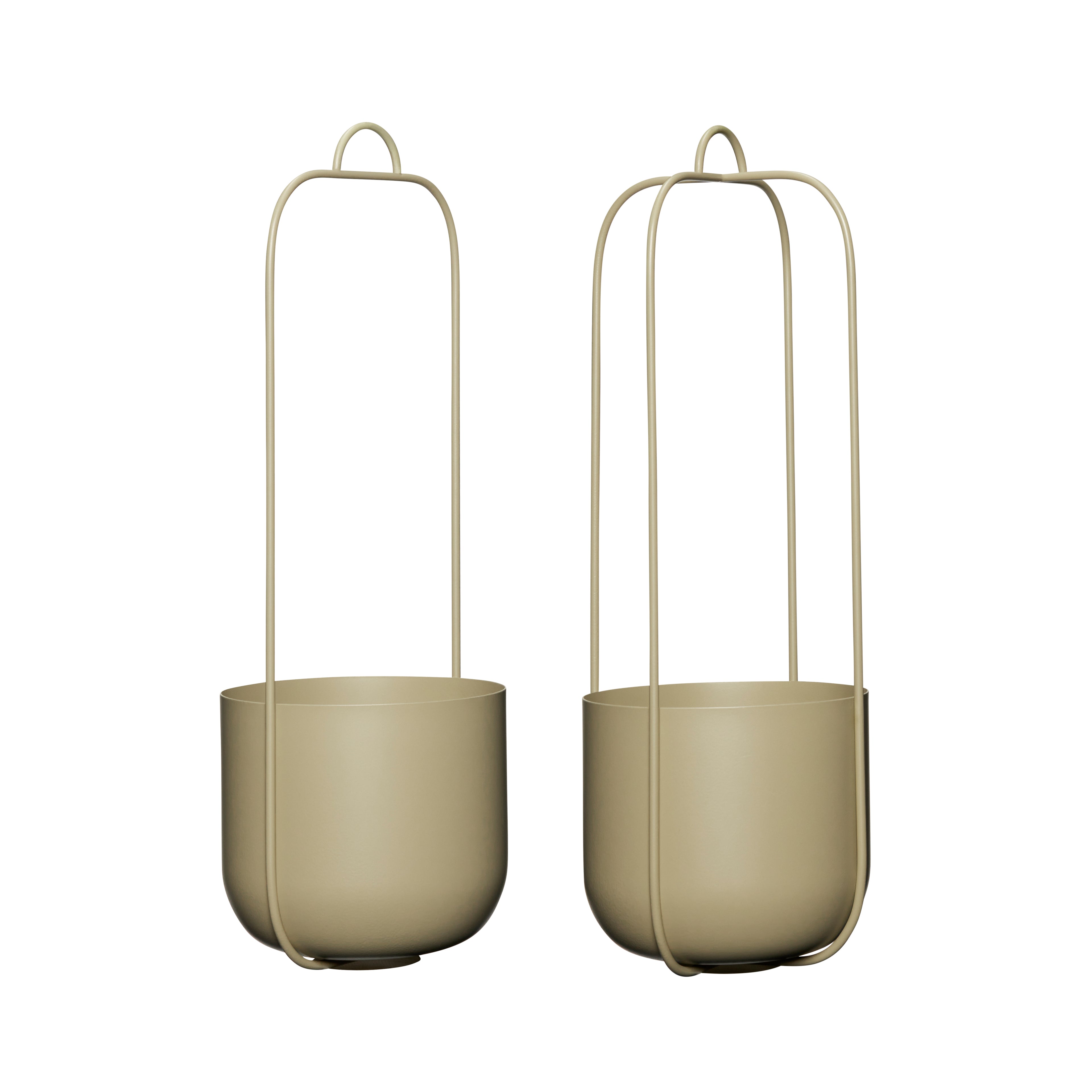Lotus hängande potten khaki (uppsättning av 2) - Ø16xh44cm