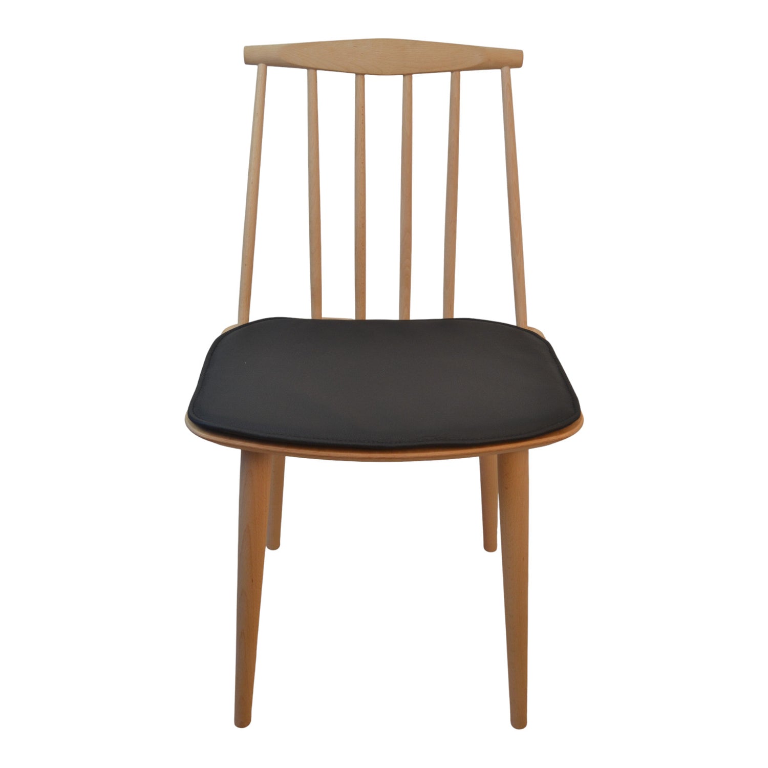 Lyxig svart läderkudde för Hay J77 (FDB) Stolen