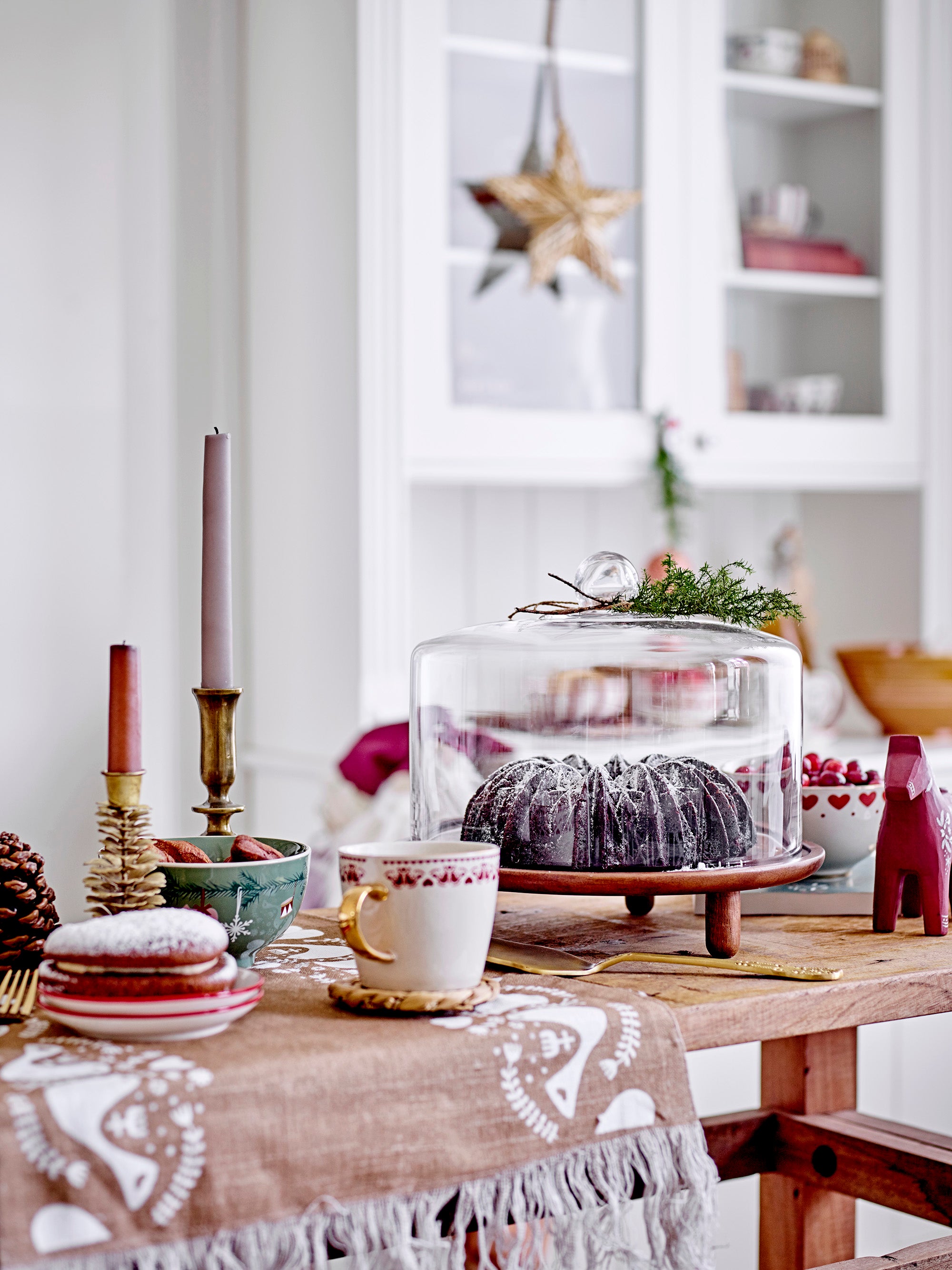Yule skål, grön, stengods