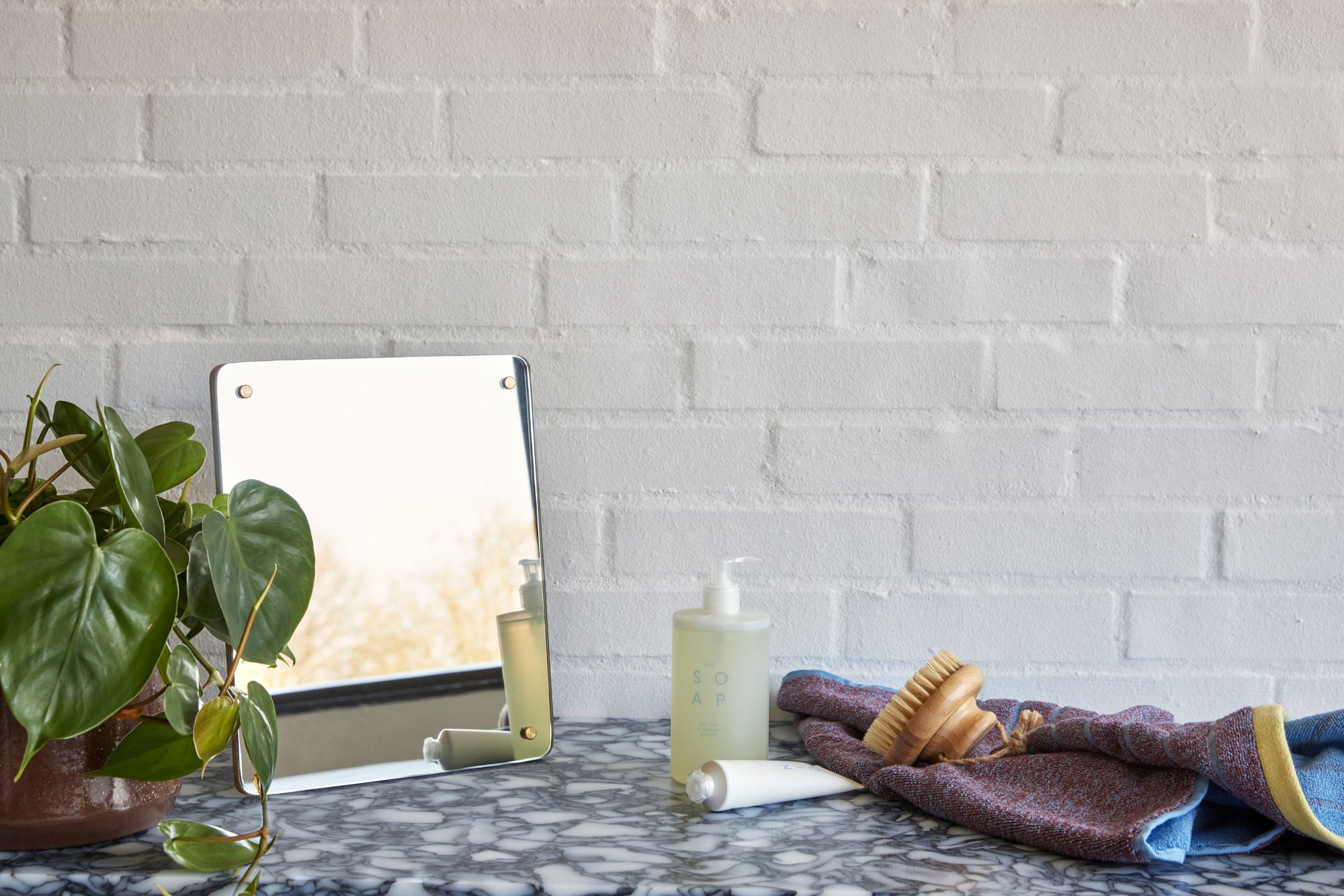 HübSch Promenade handduk stor lila/blå