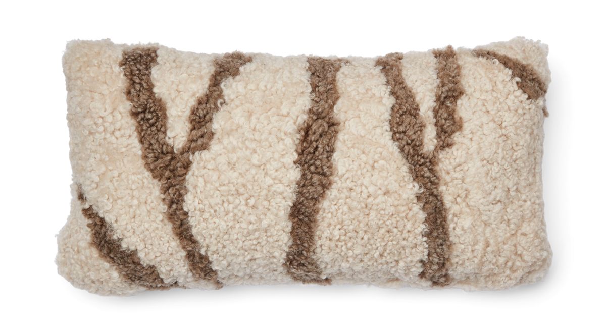 Zebra lammskinnskudde | Korthårig | Nya Zeeland | Dubbelsidig | 30x60 cm