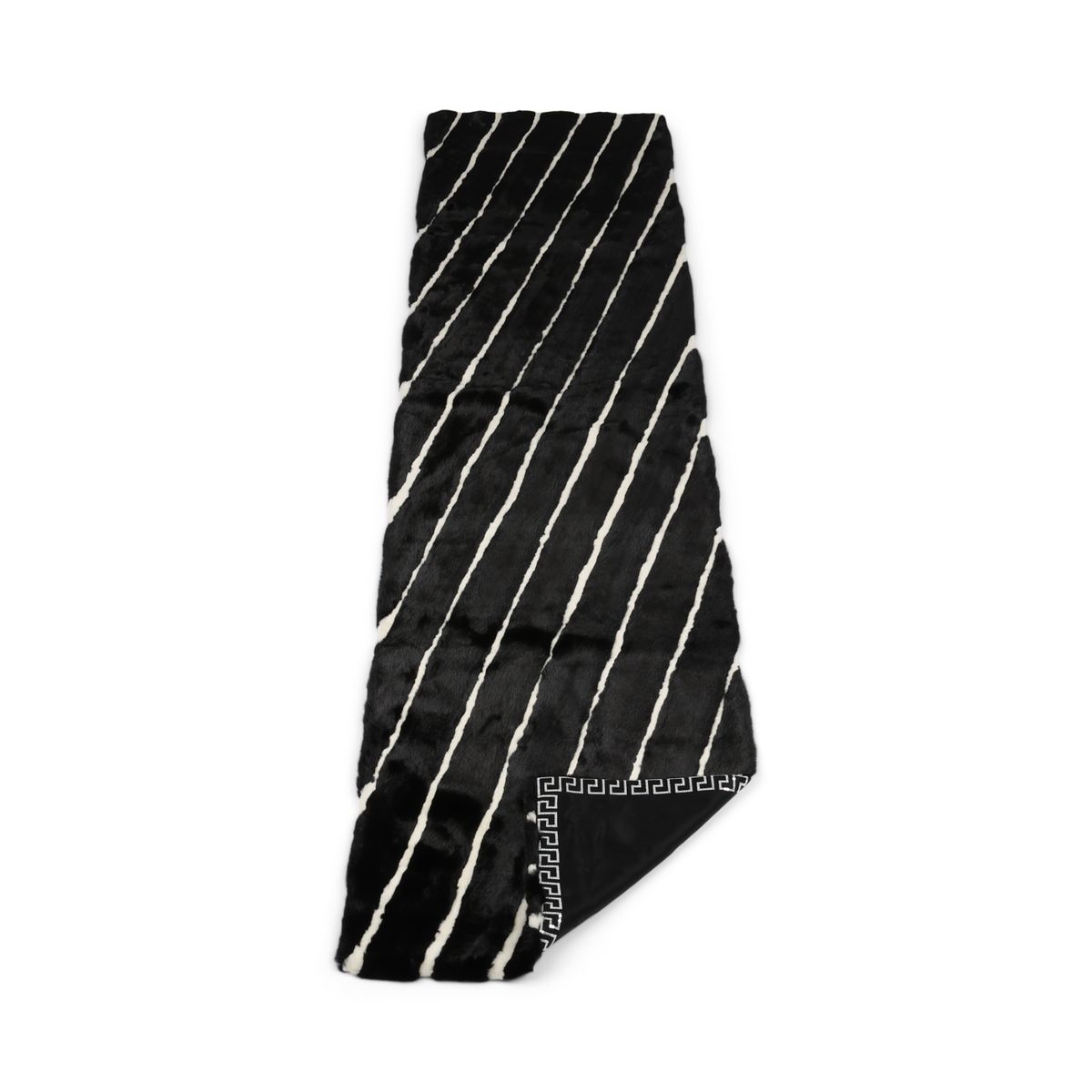 Minkpläd | Baksidan av kashmir | Svart/Vit | 50x220 cm