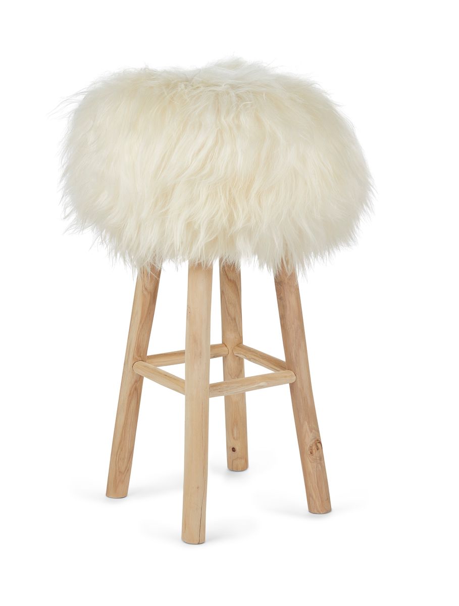 Täckning för barstol/pall | Isländska lammskinn | D35 cm