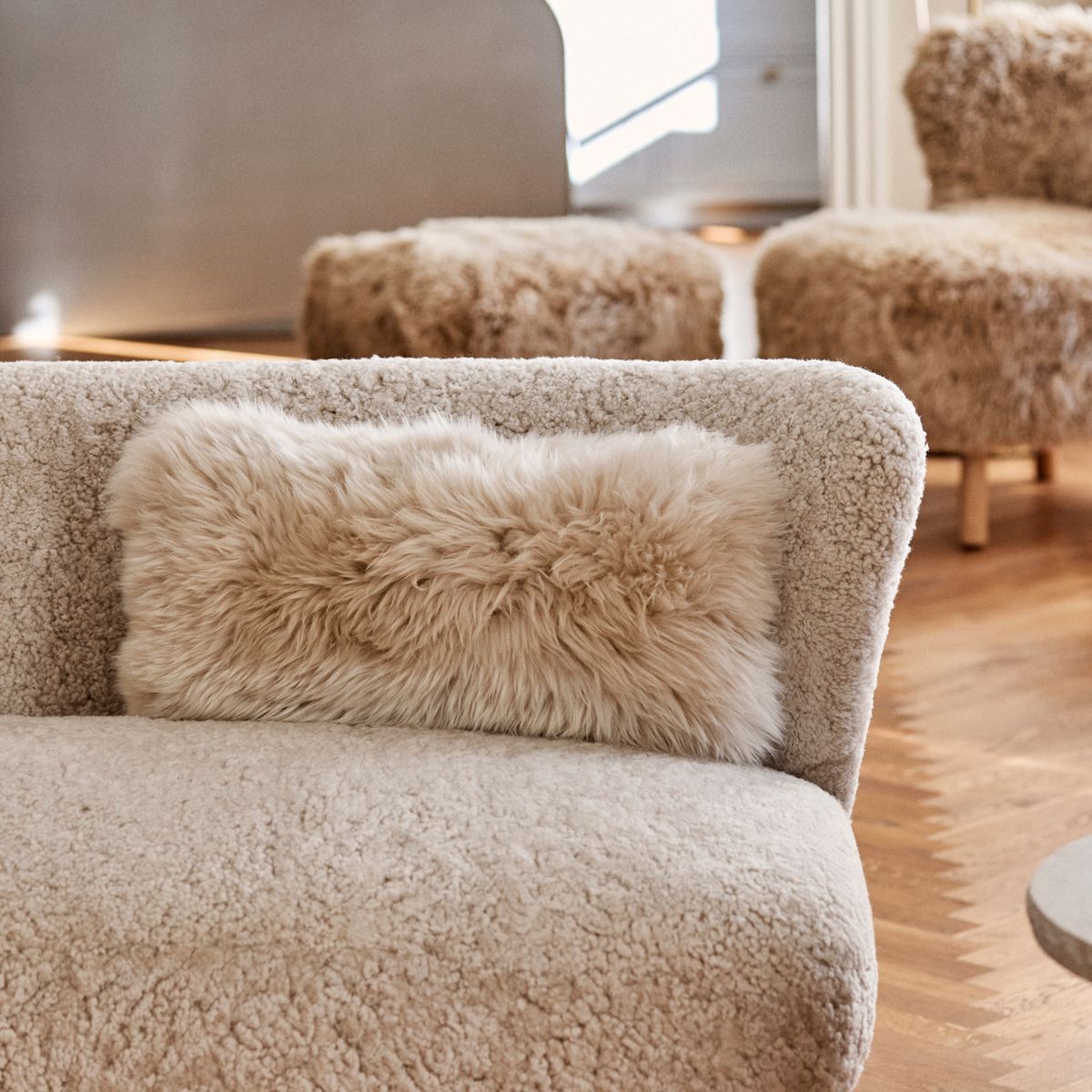 Lammskinnskudde | Långhårig | Nya Zeeland | 28x56 cm