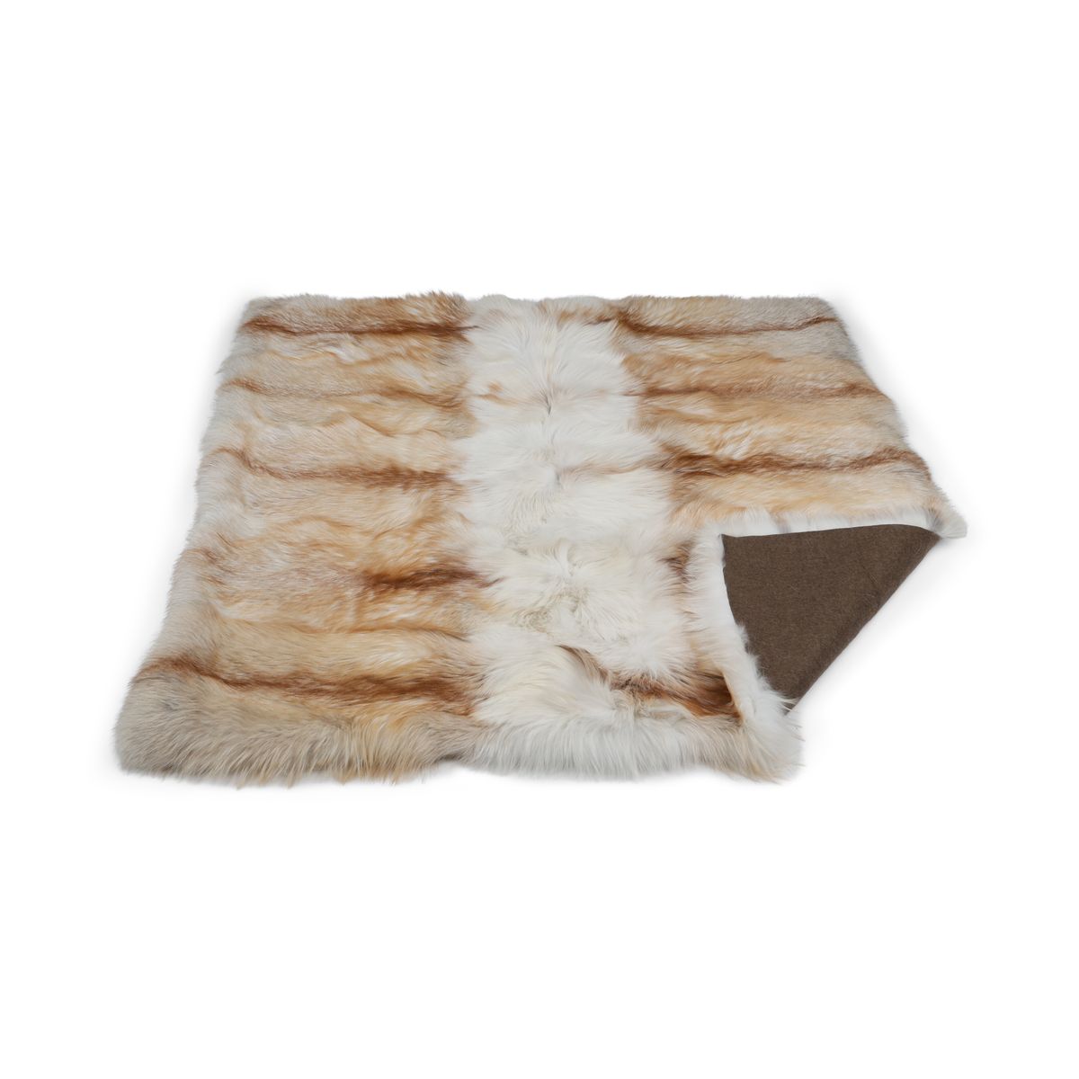 Premiummatta av räv | Baksidan av kashmir | Ljusguld | 150x150 cm