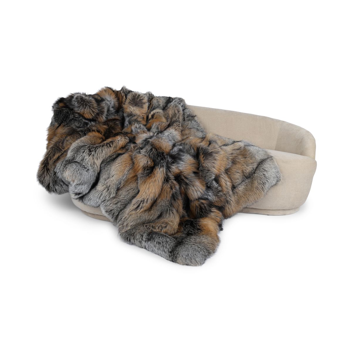 Premiummatta av räv | Baksidan av kashmir | Guldkors | 155x220 cm