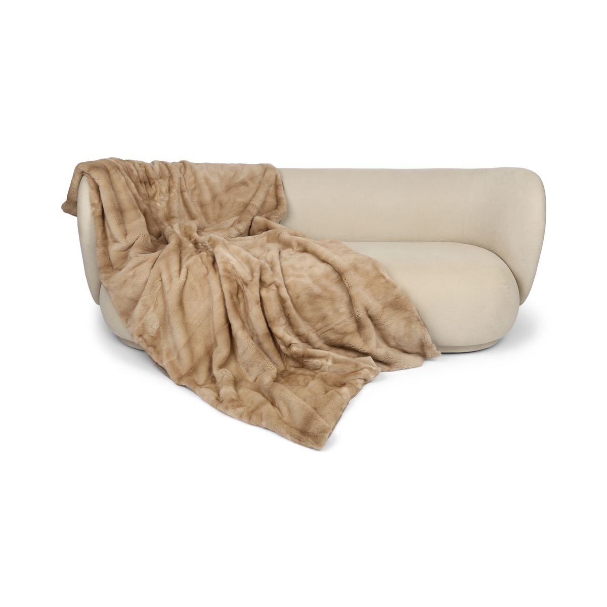 Minkpläd | Baksidan av kashmir | Palomino | 130x220 cm