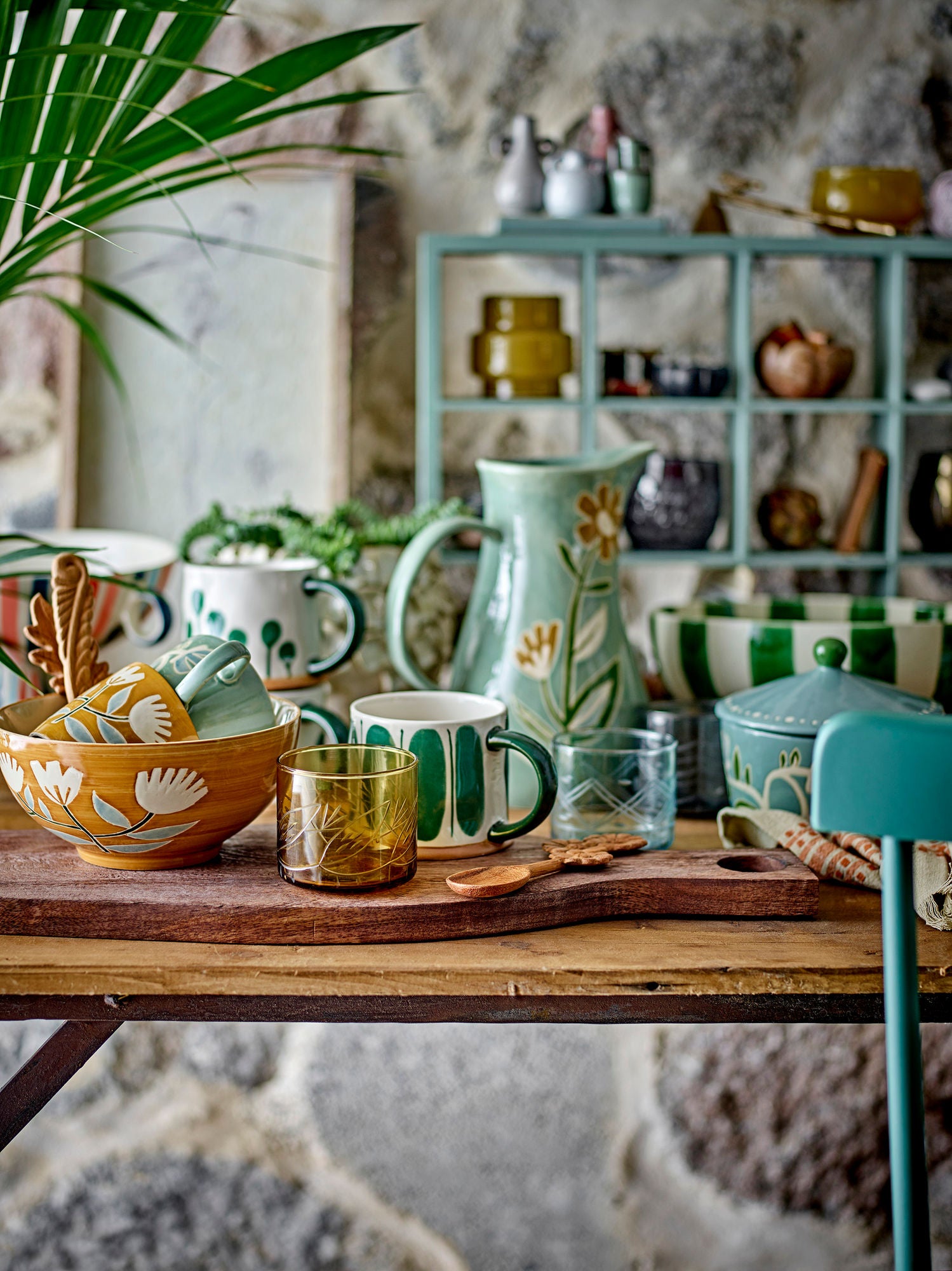 Creative Collection Linora Mugs, Green, Stoneware