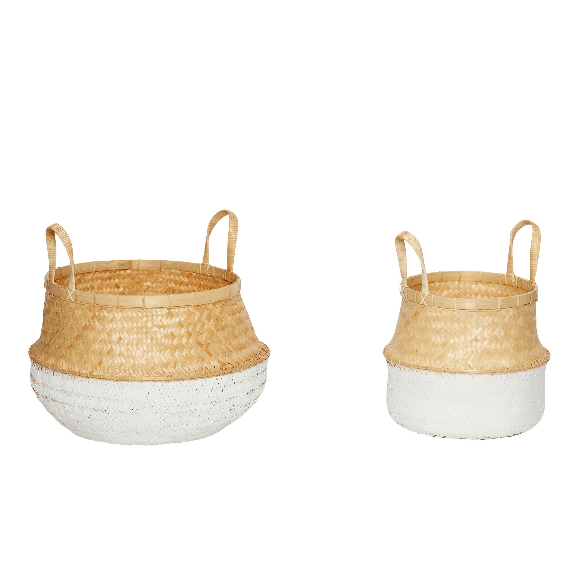 Daze Curve White/Nature (uppsättning av 2) - Ø38xH31, Ø52xH33CM