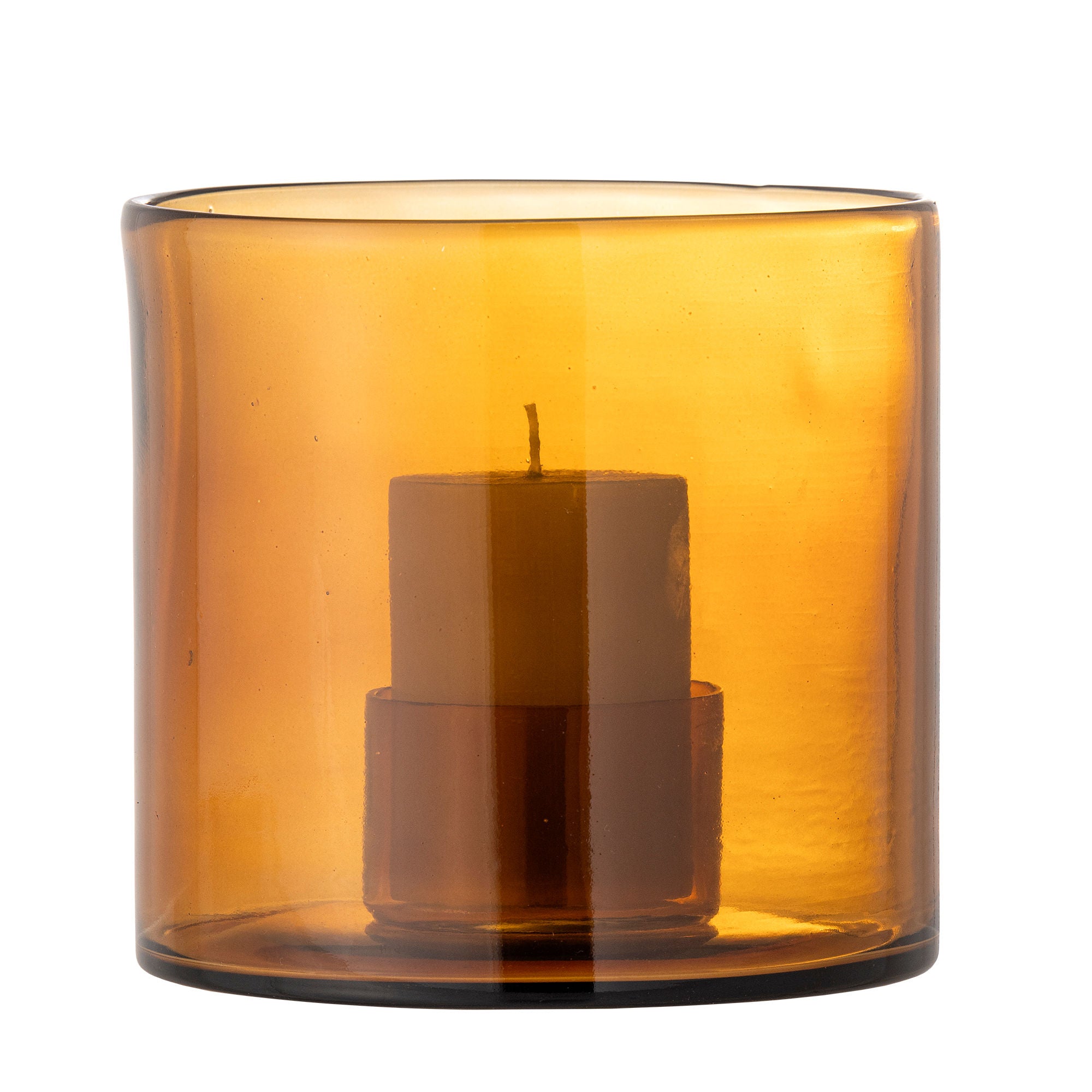 Bloomingville Kahlah ljusstake, brun, återvunnet glas