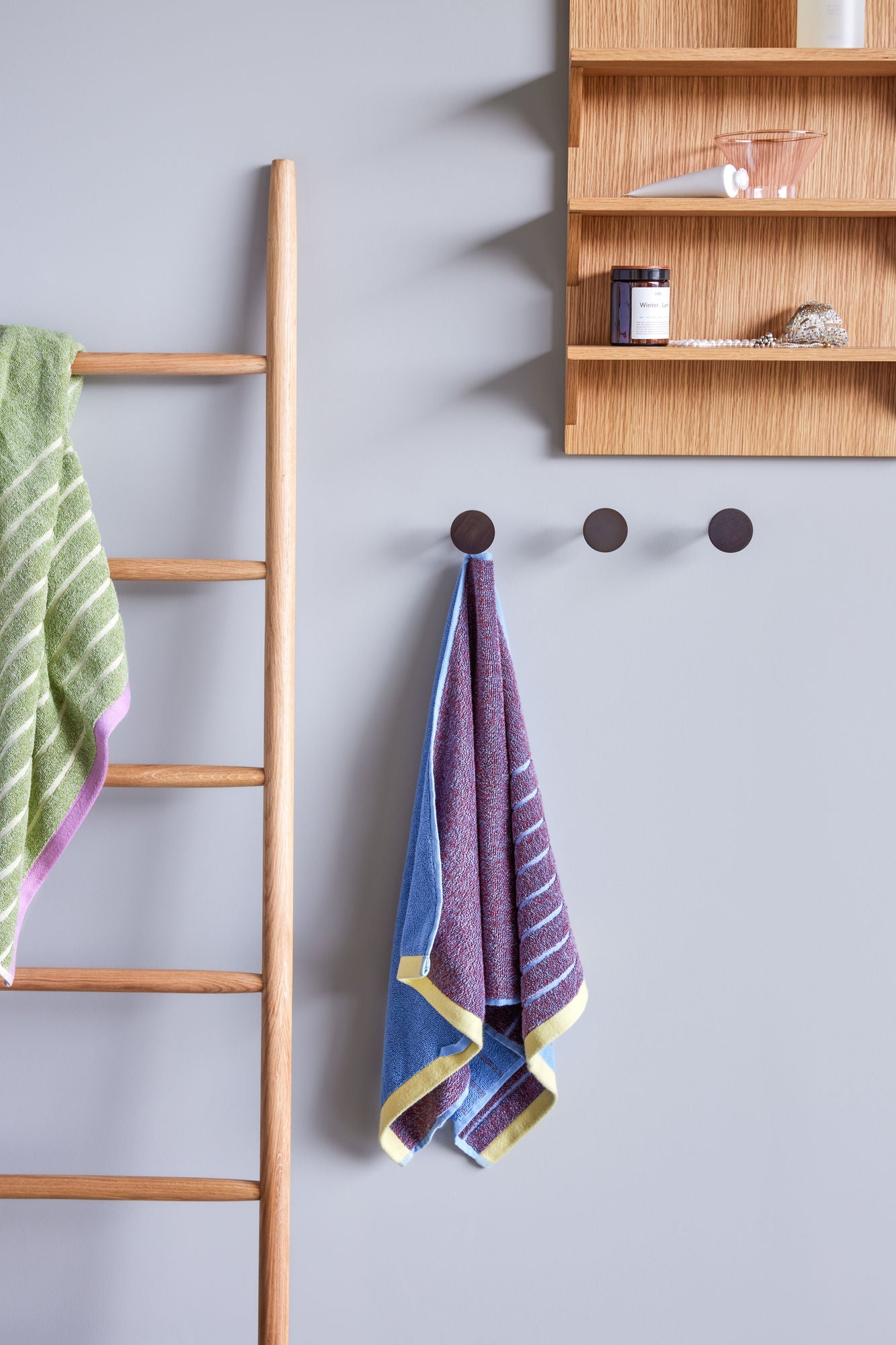 HübSch Promenade handduk stor lila/blå