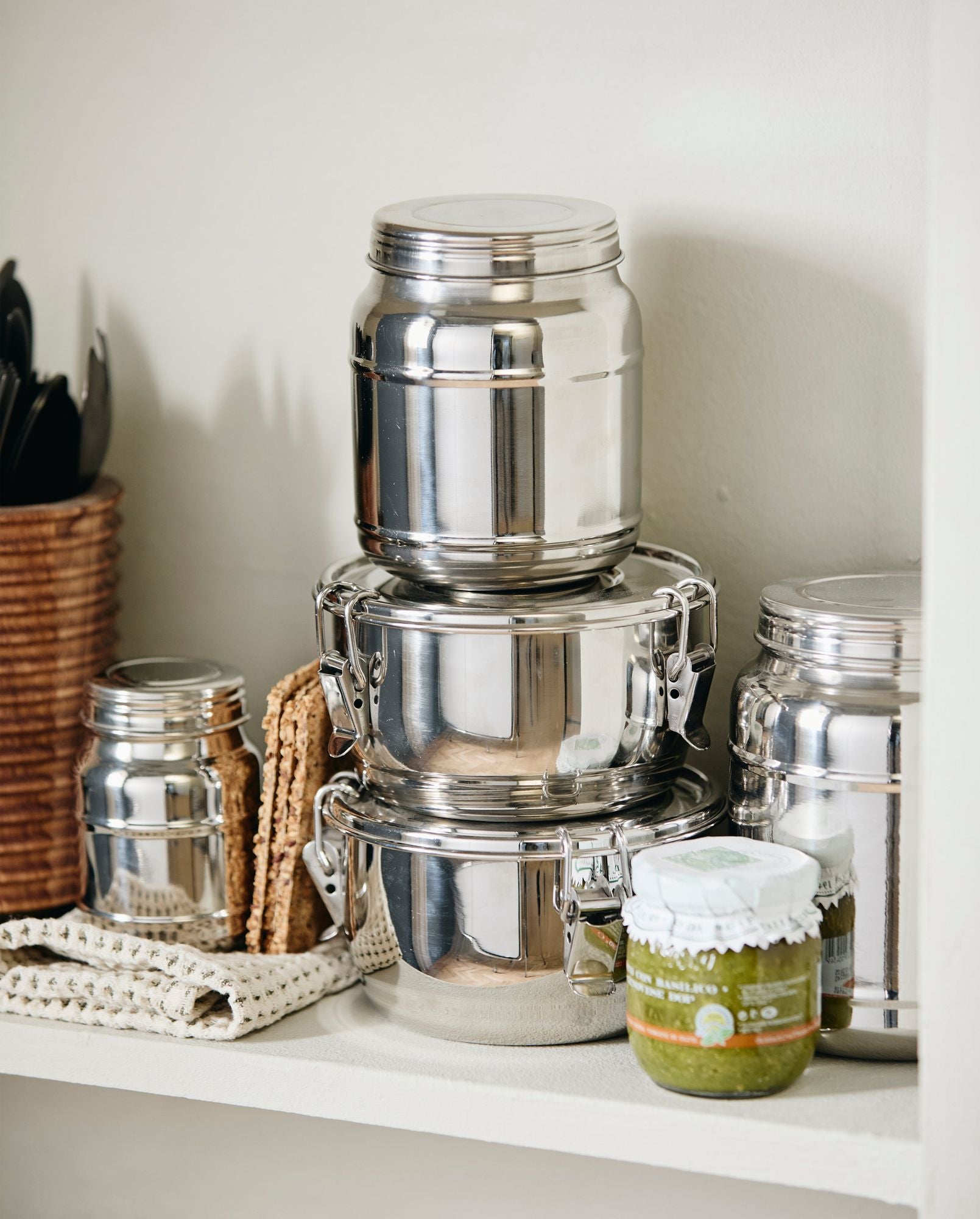 CANI förvaringsburk i rostfritt stål med lock - 1100 ml