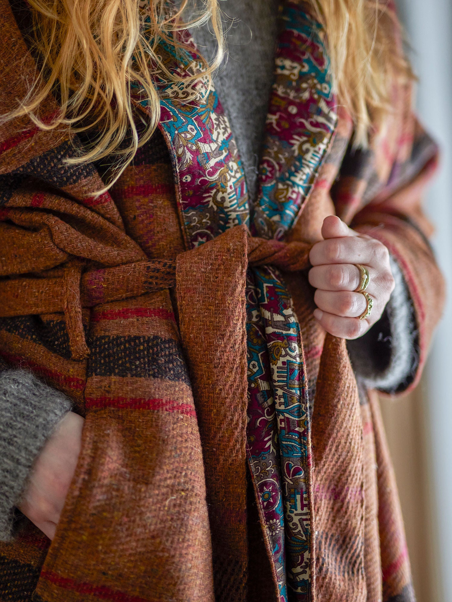 Creative Collection Rieti Kimono, Brown, Upcycleded