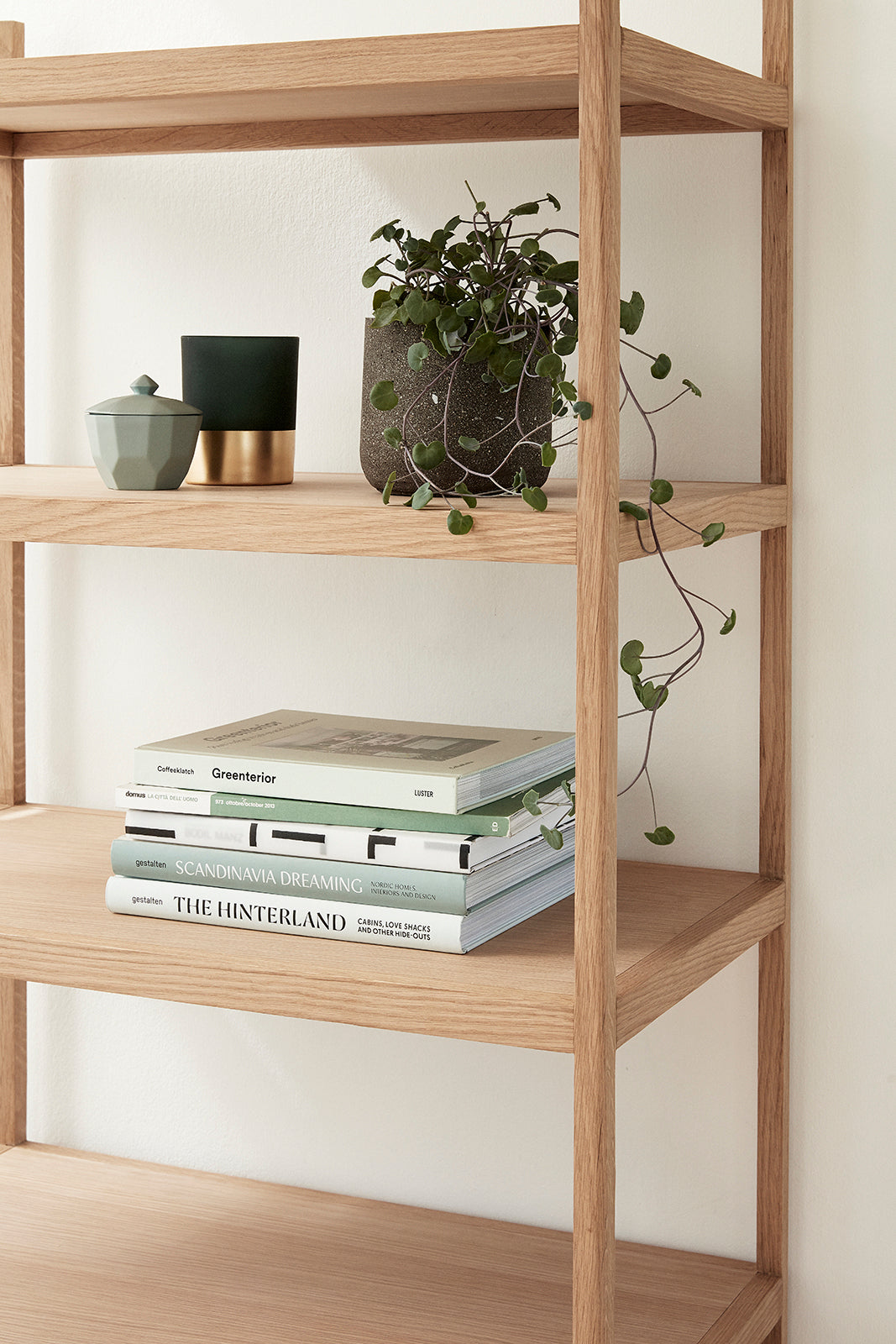 Bibliotekshylla stor natur - 80x45xh190cm