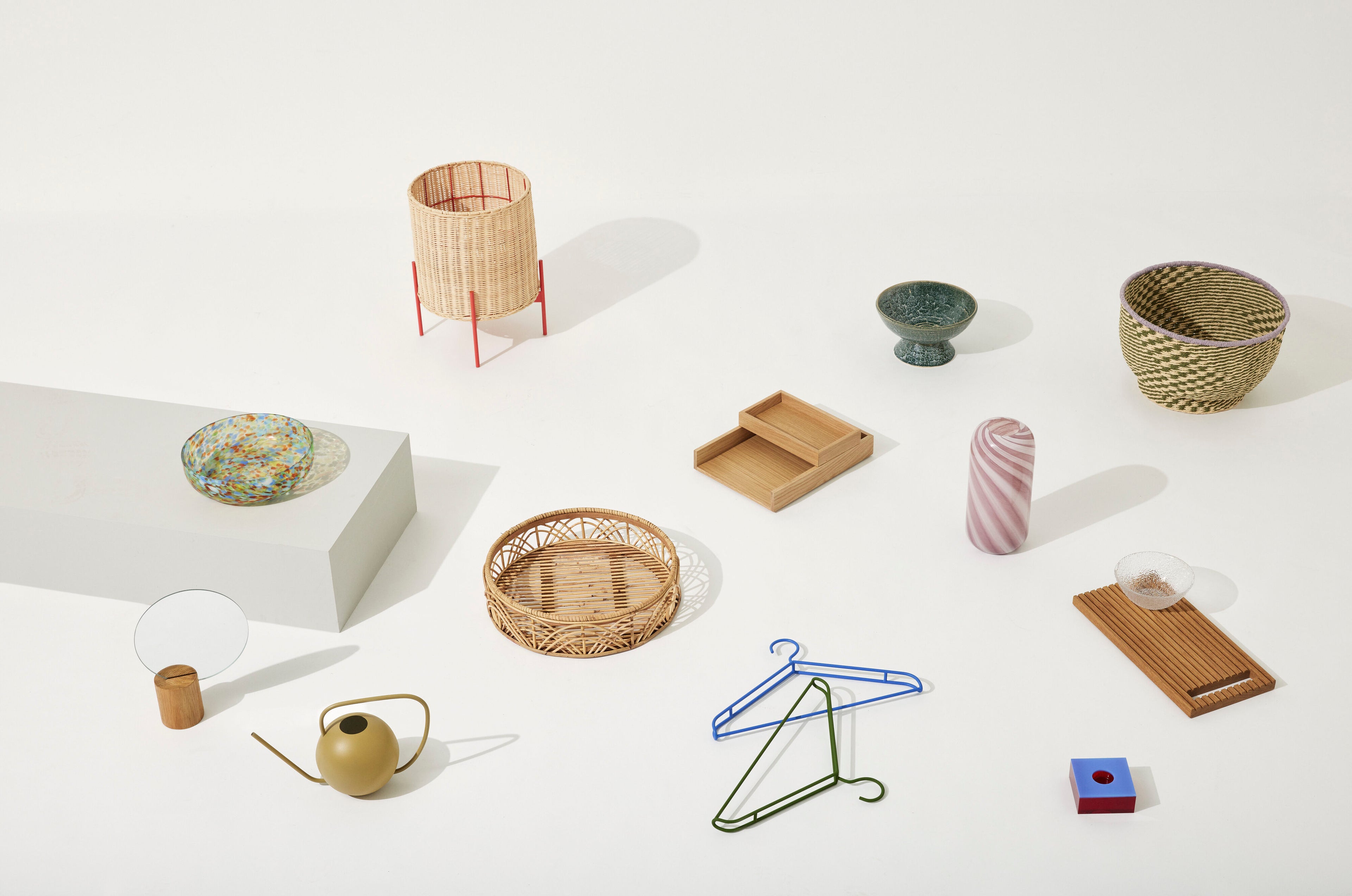 Splintkruka Natur/Röd - ø30xh40cm