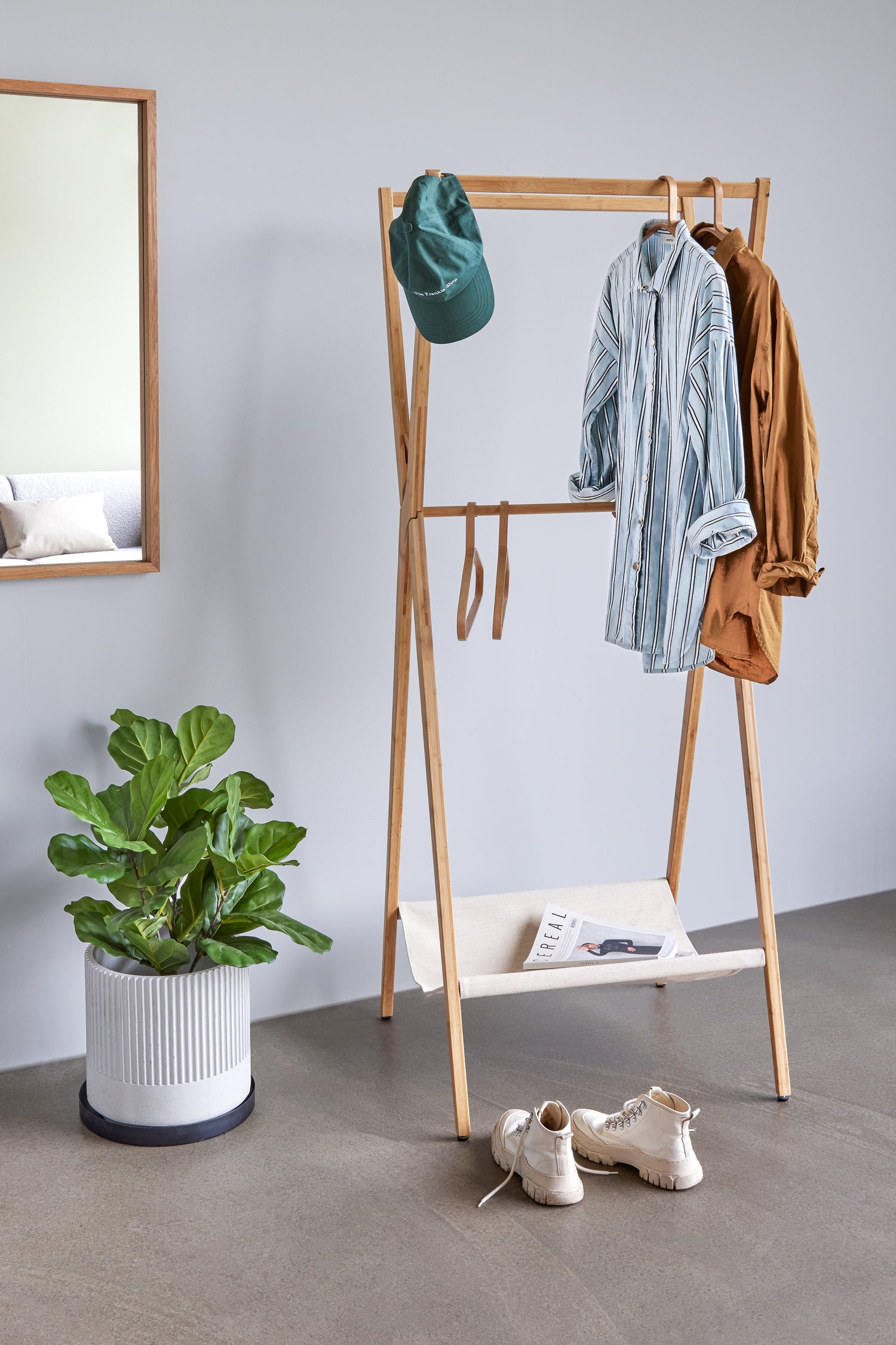 Bambukläderställ Nature - 66x71xh170cm