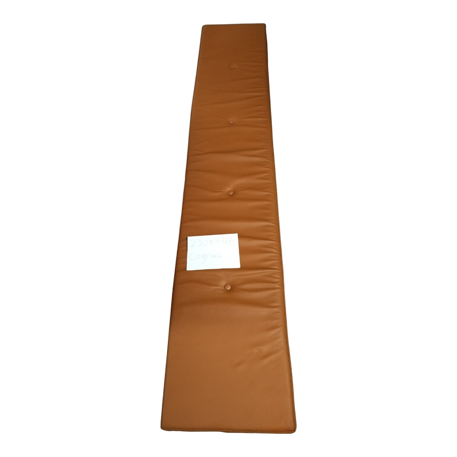 Restavdelning - 230x40x4 i Cognac -läder med 4 knappar