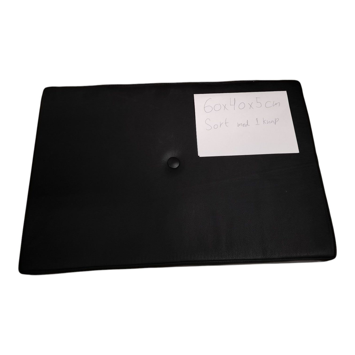 Restavdelning - 60x40x5 cm med 1 knapp i svart läder