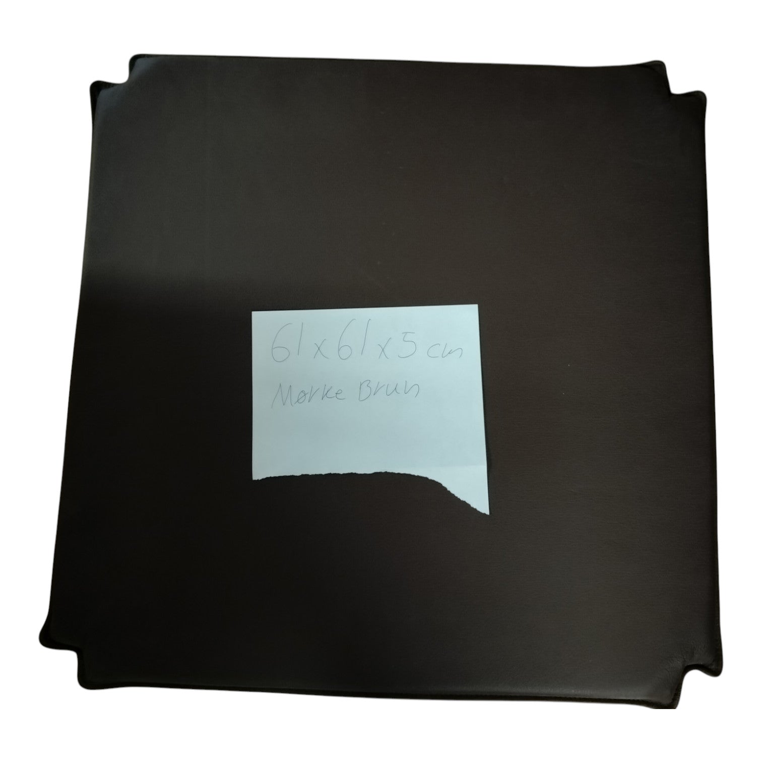 Restavdelning - 61x61x5 cm i mörkbrunt läder med skärning