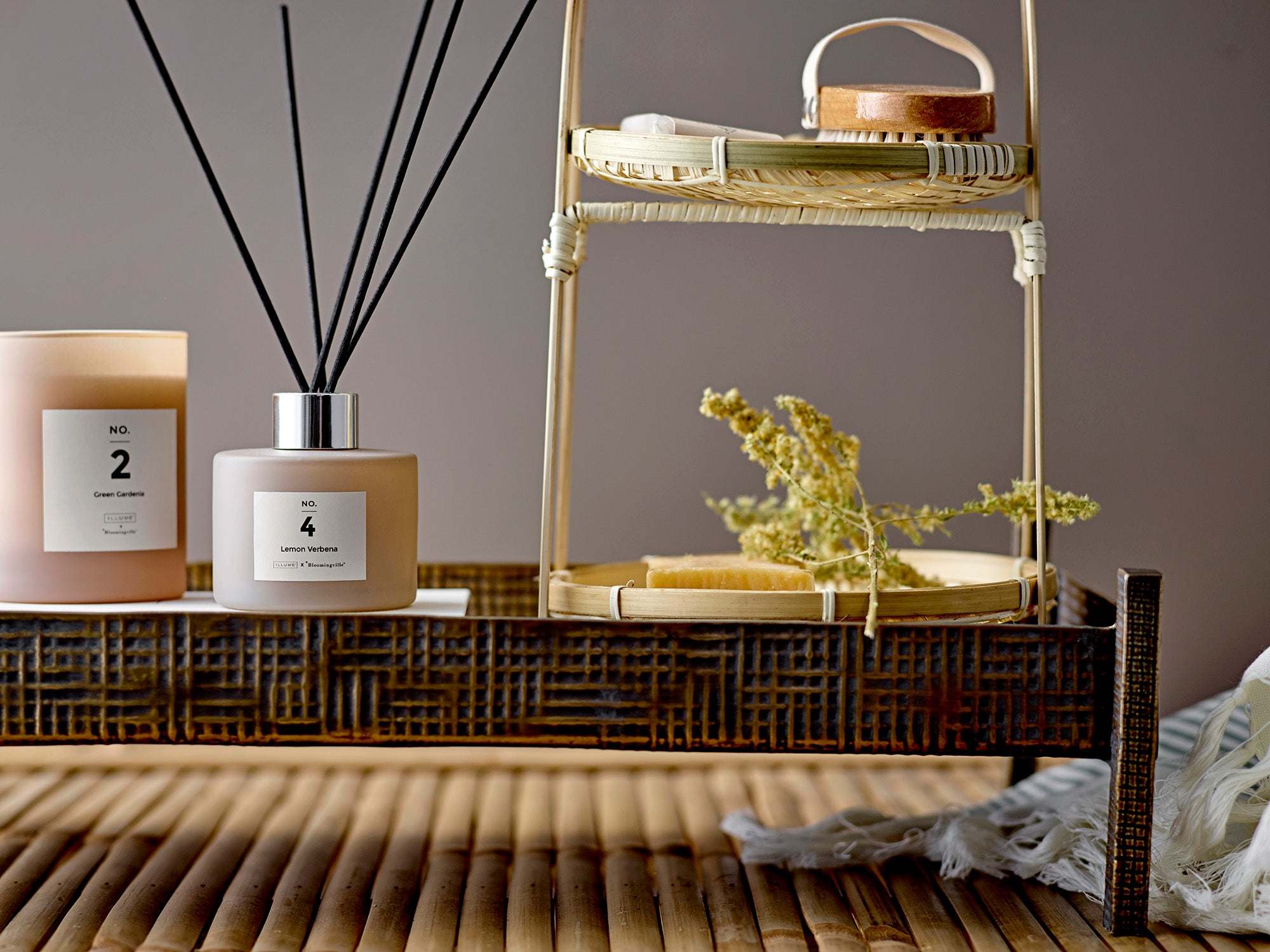 NO. 2 - Green Gardenia Duftpinde, Rosa, Duftevand - ILLUME X BLOOMINGVILLE - DesignGaragen.dk