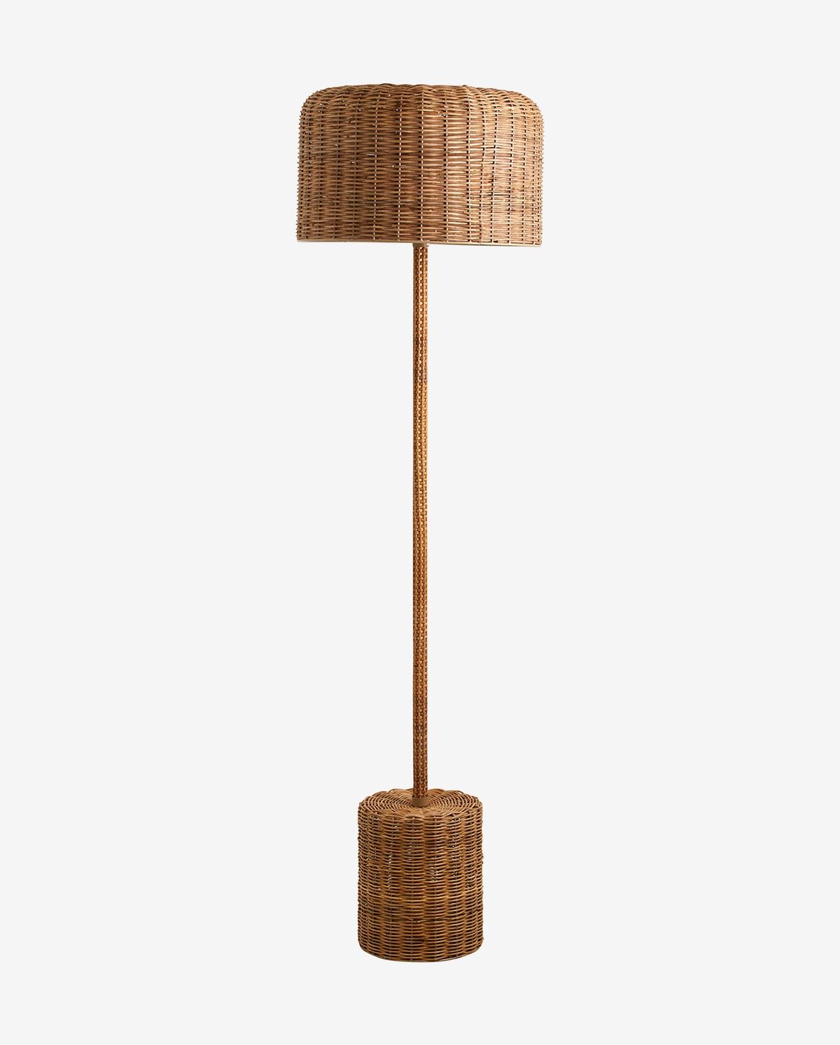 Rör golvlampa i flätad sockerrör - H152 cm - naturen