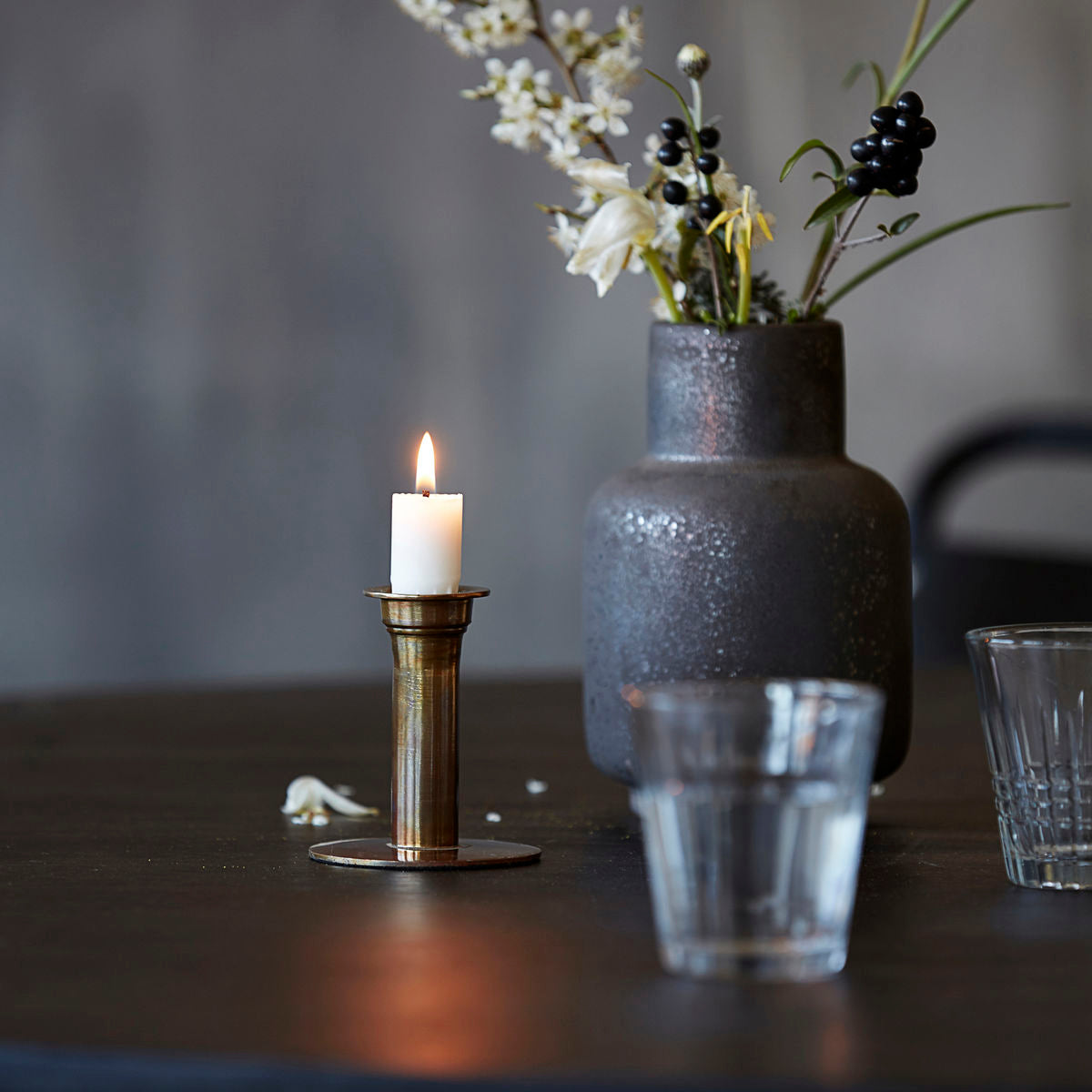 House Doctor - Lysestage, Antique, Antik kobber - h: 9 cm, dia: 7.5 cm - House Doctor - DesignGaragen.dk