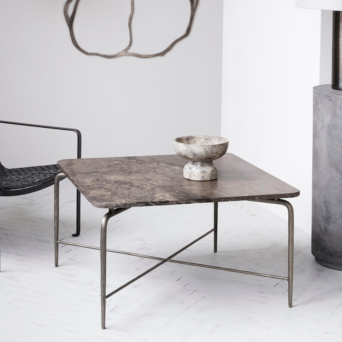 House Doctor - Soffbord, fyrkantigt, brunt - l: 80 cm, b: 80 cm, h: 45 cm