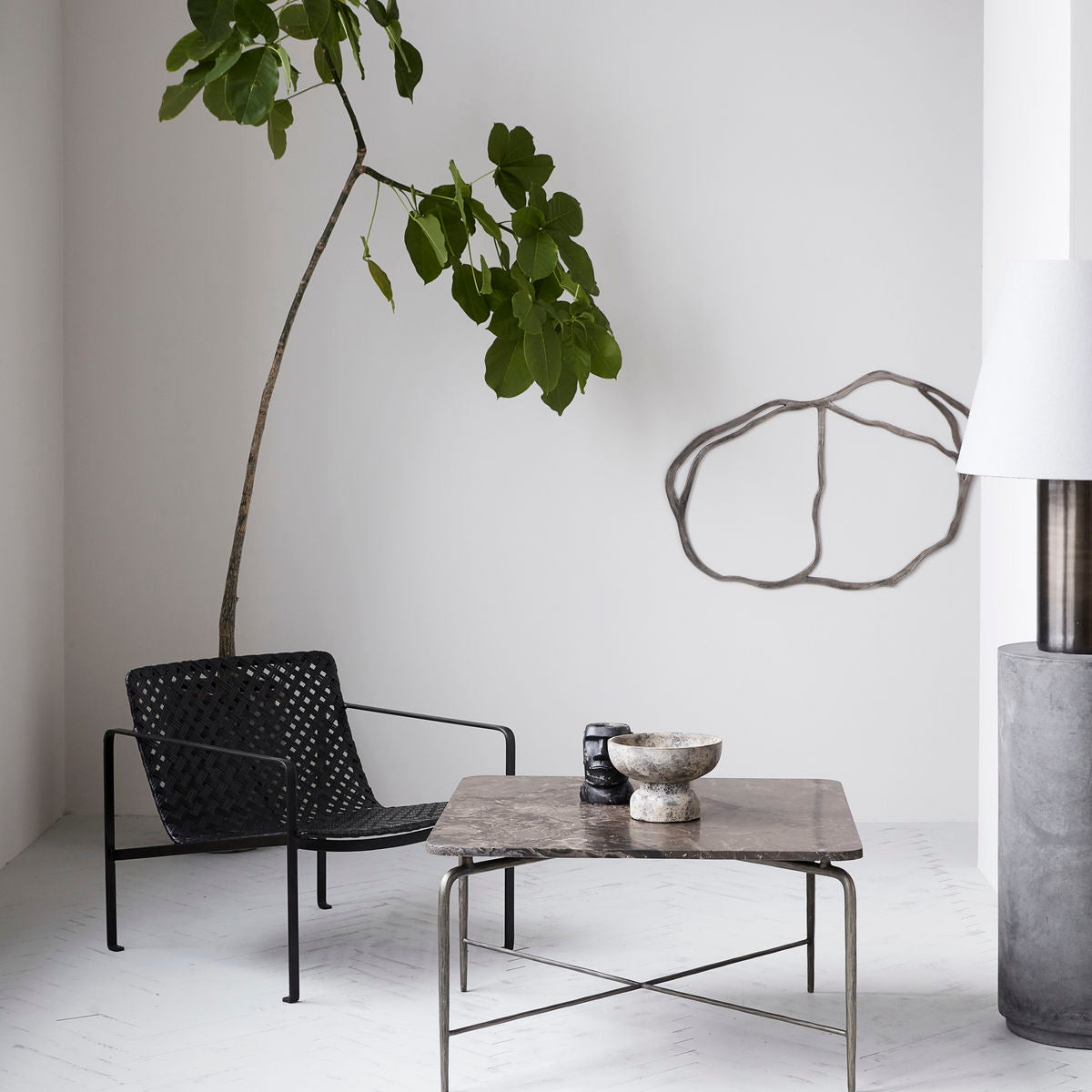 House Doctor - Soffbord, fyrkantigt, brunt - l: 80 cm, b: 80 cm, h: 45 cm