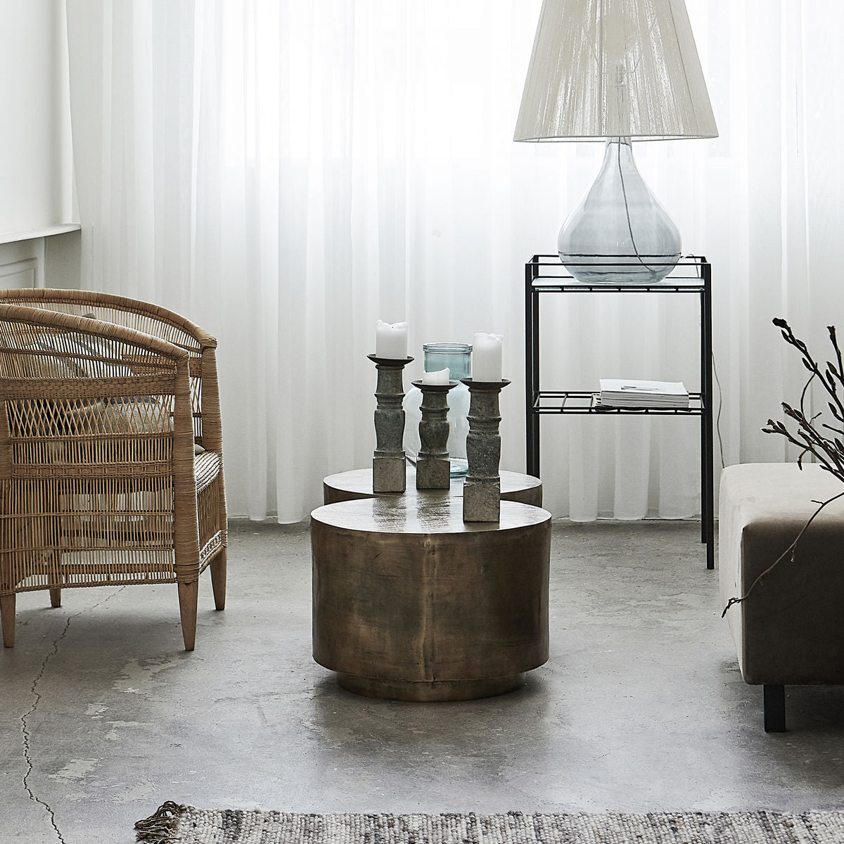 House Doctor - Ljusstake, Gima, Grön - l: 10 cm, b: 10 cm, h: 23 cm