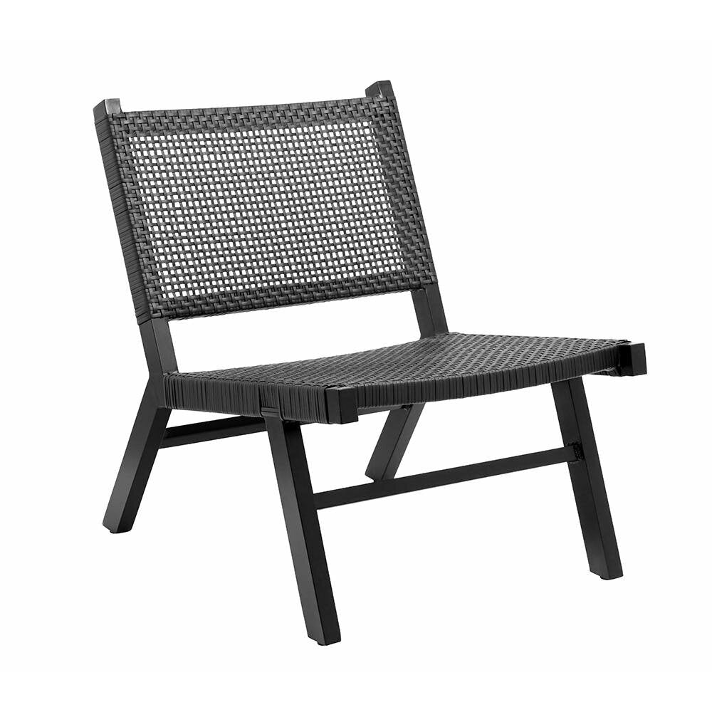 Vasai Lounge Garden Chair i flätad Polyrattan - svart