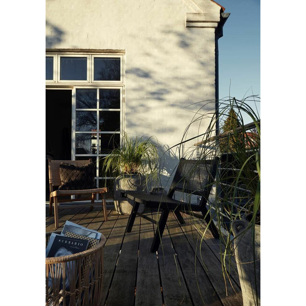 Vasai Lounge Garden Chair i flätad Polyrattan - svart