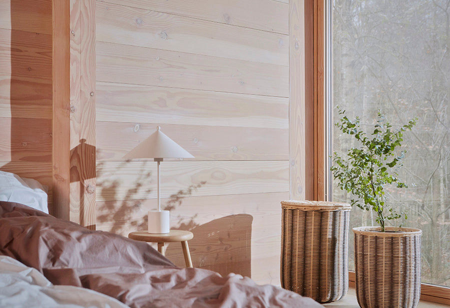 Oyoy Living Striped Tvättkorg - Natur / svart