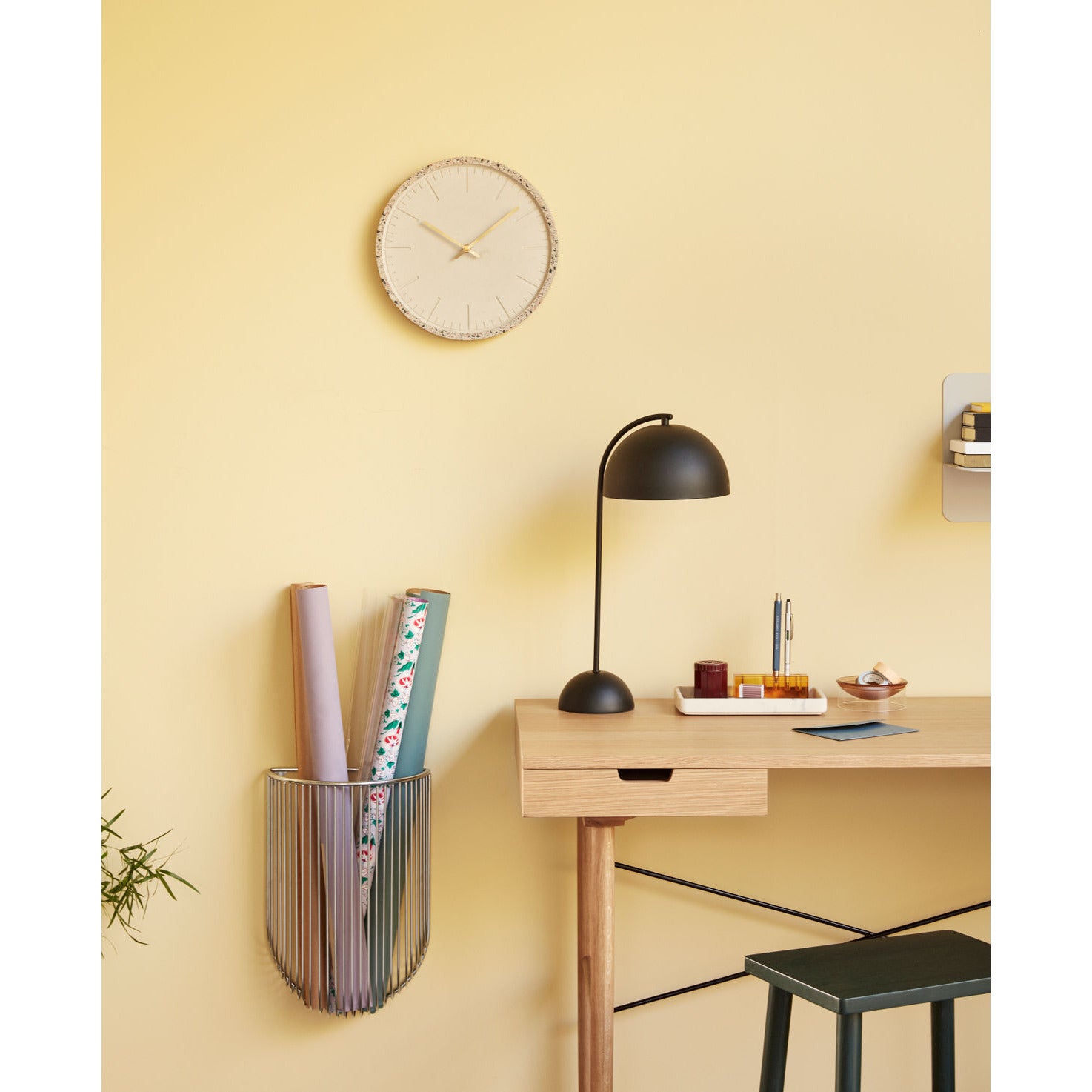 Hübsch Iris Wall Basket Nickel (uppsättning av 2)