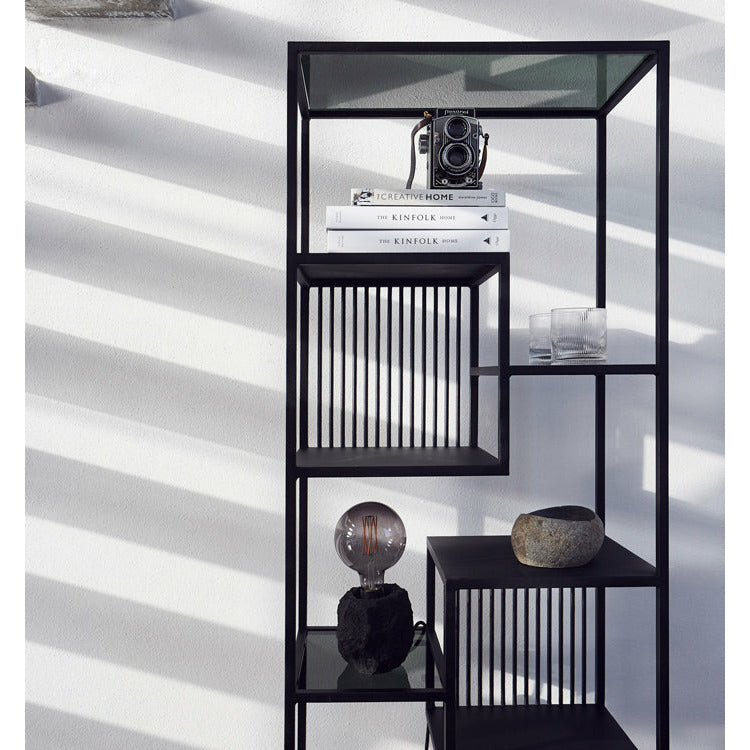 Reol Denver High - Sort - Jern/glas - W: 60 H: 190 D: 35 cm - Muubs - DesignGaragen.dk