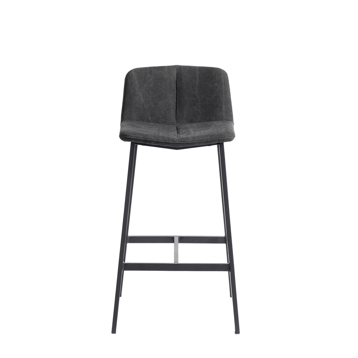 Muubs Barstol Chamfer Anthracite 65 - Antracit/Sort - Kanvas stof/Powder coated met. W49 H84 D41cm - DesignGaragen.dk.