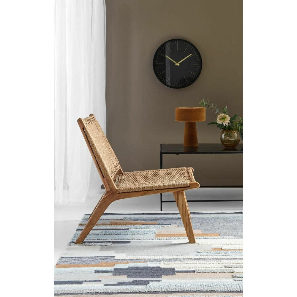 Nordal Onyx väggklocka med glas - Ø45 cm - svart/mässing