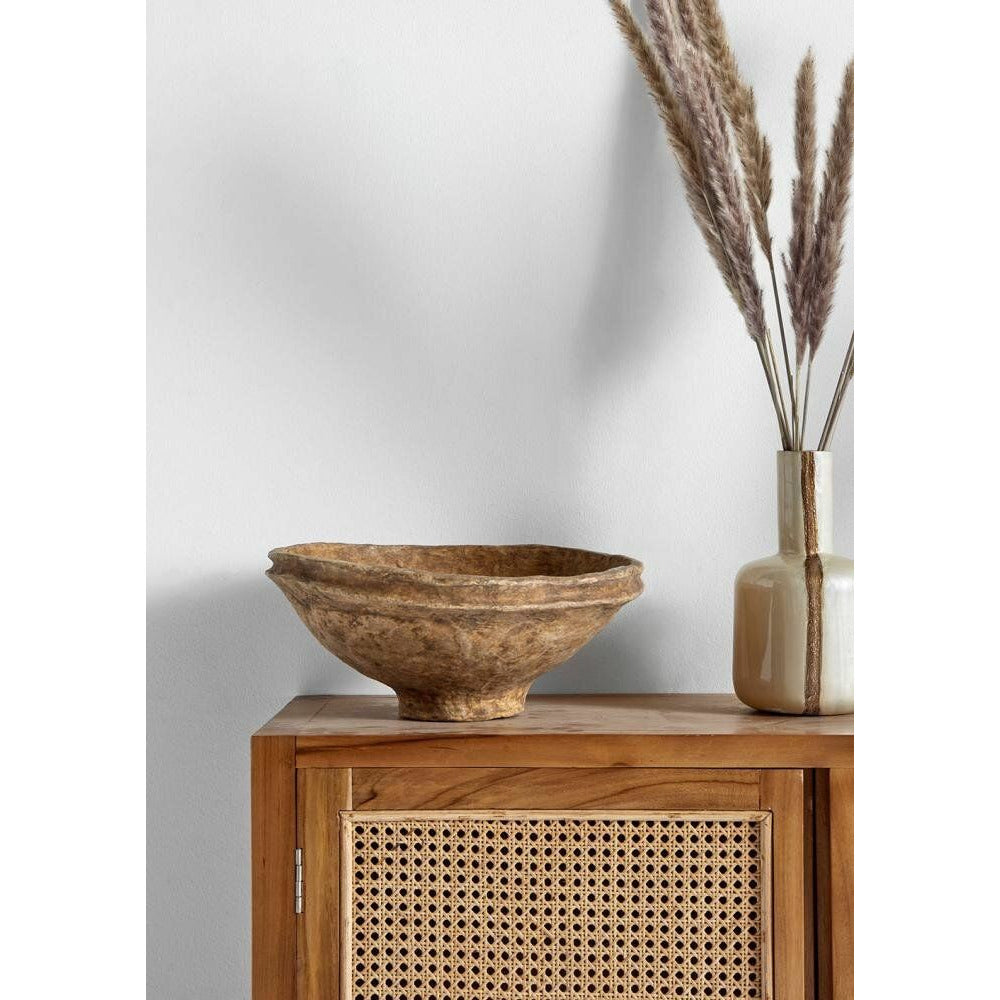 Skål original indisk maträtt i papmaché - beige färger