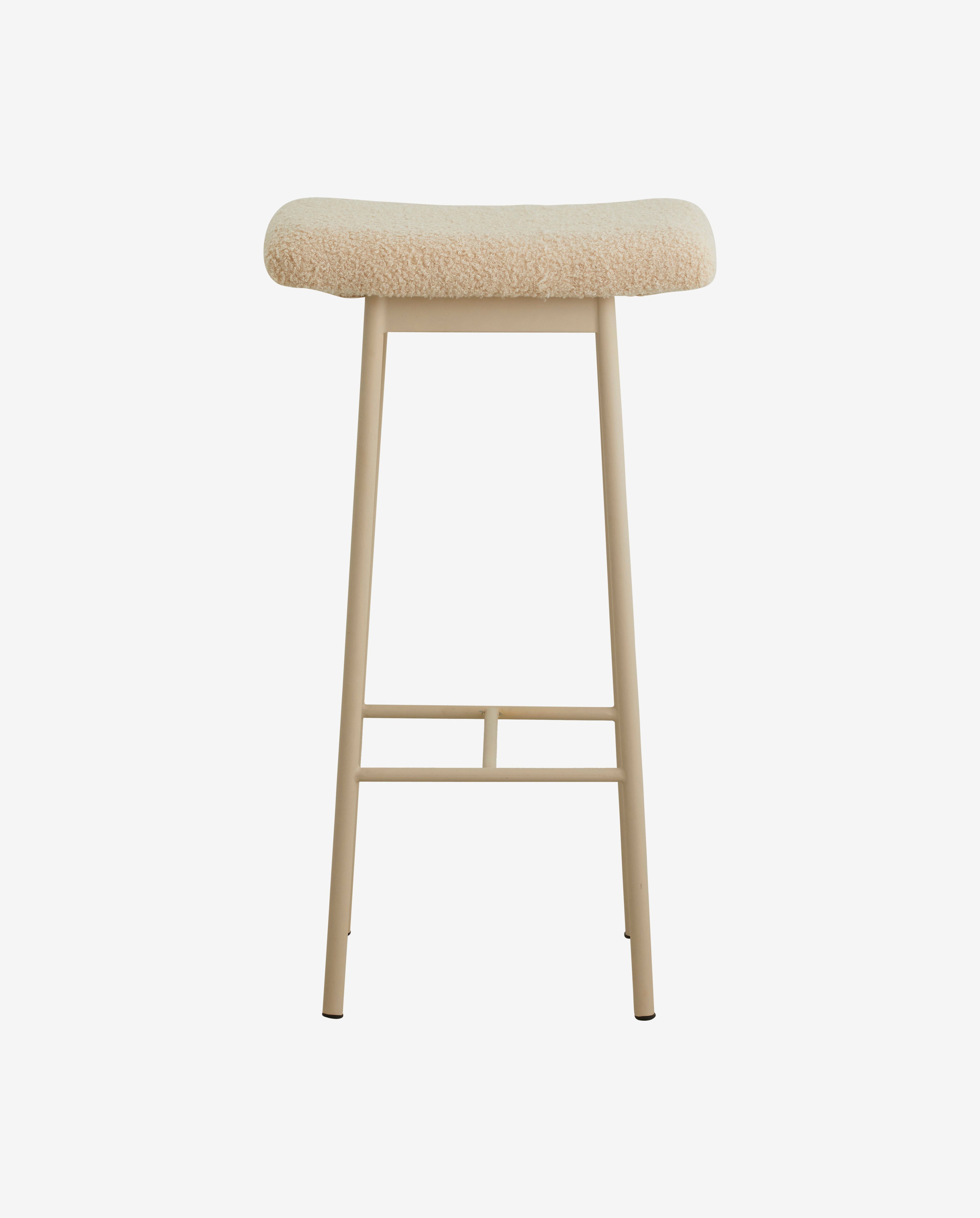 Zala barstol med imitation lammskinn - beige