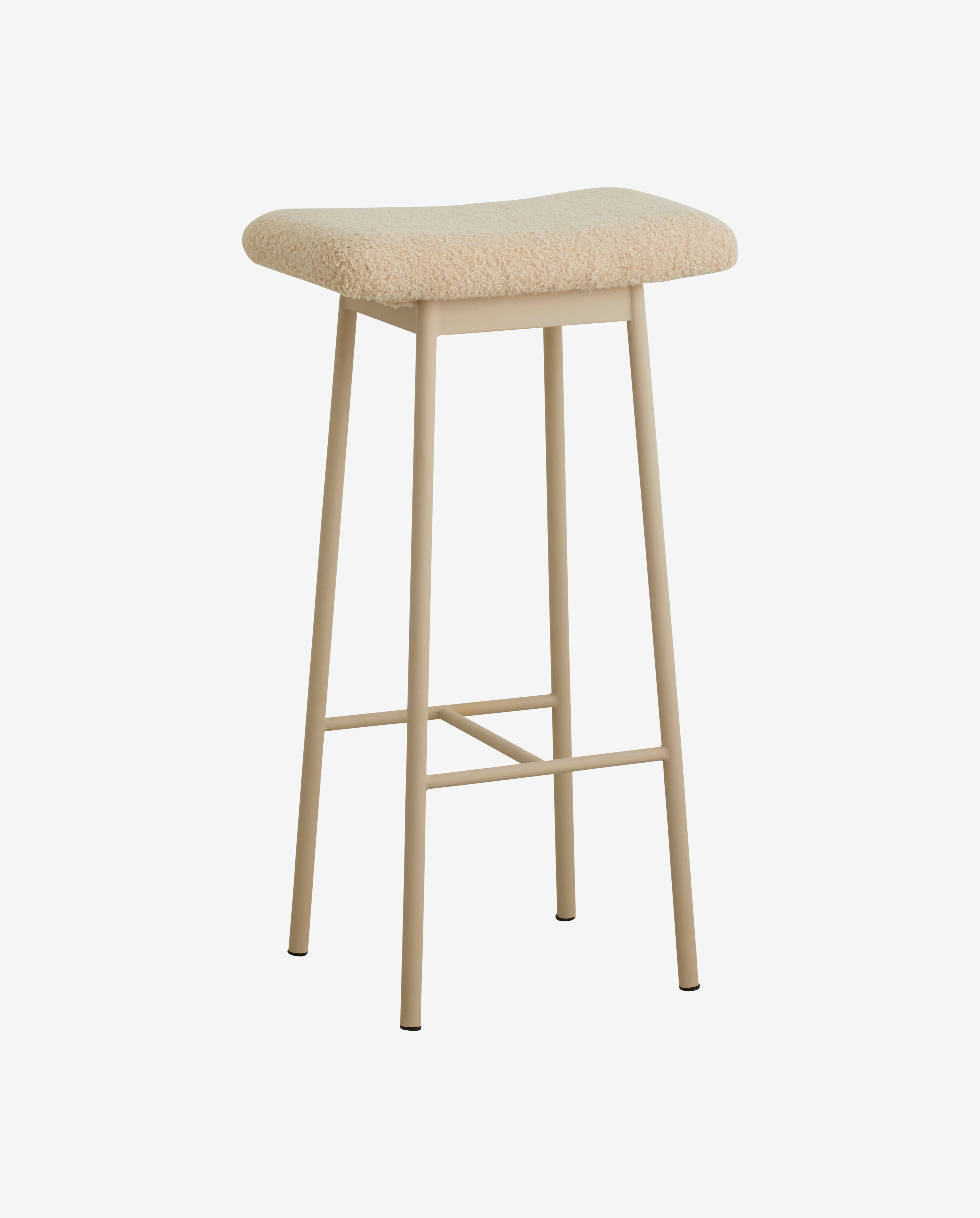 Zala barstol med imitation lammskinn - beige
